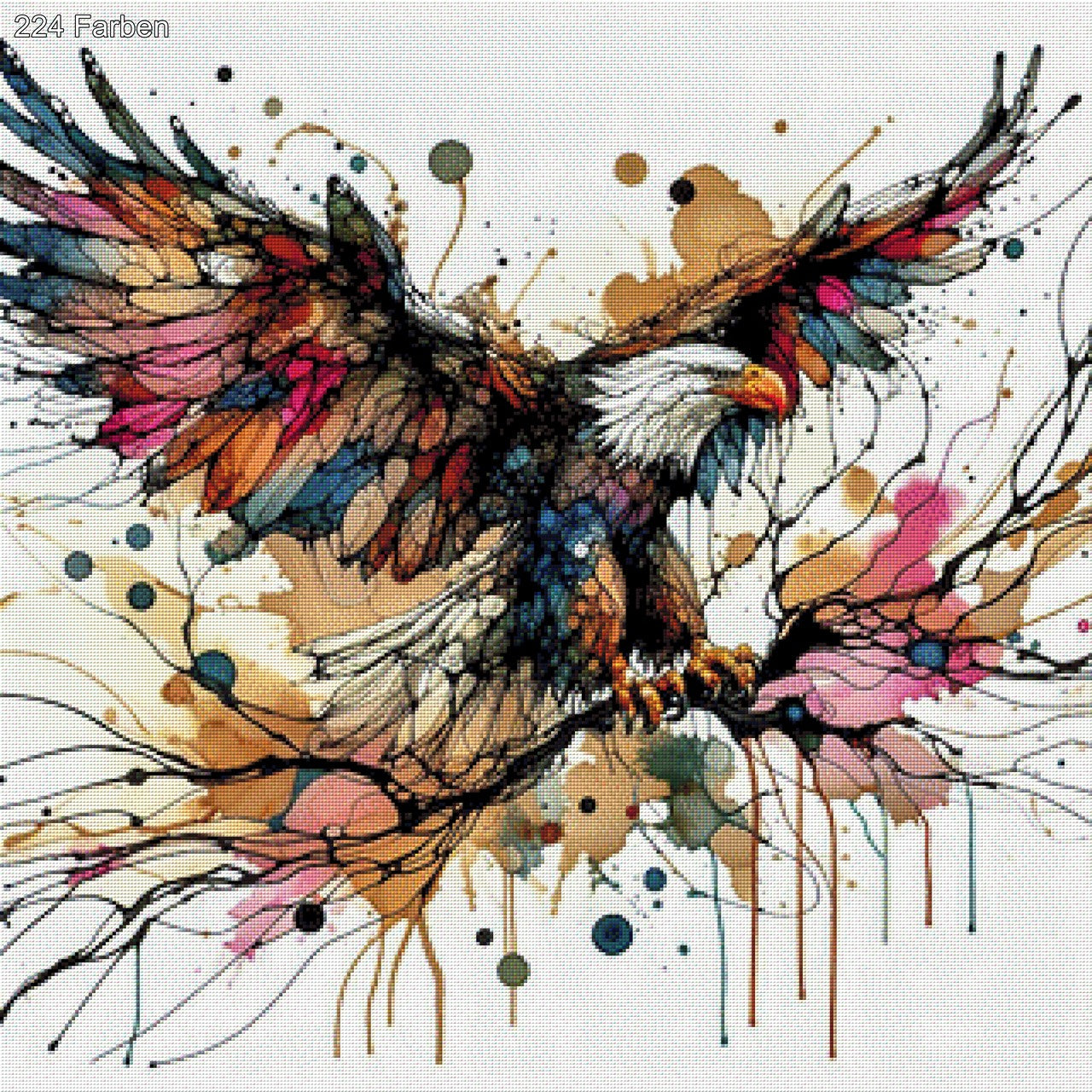 Farbschwinge, Bunter Adler - Diamond Painting