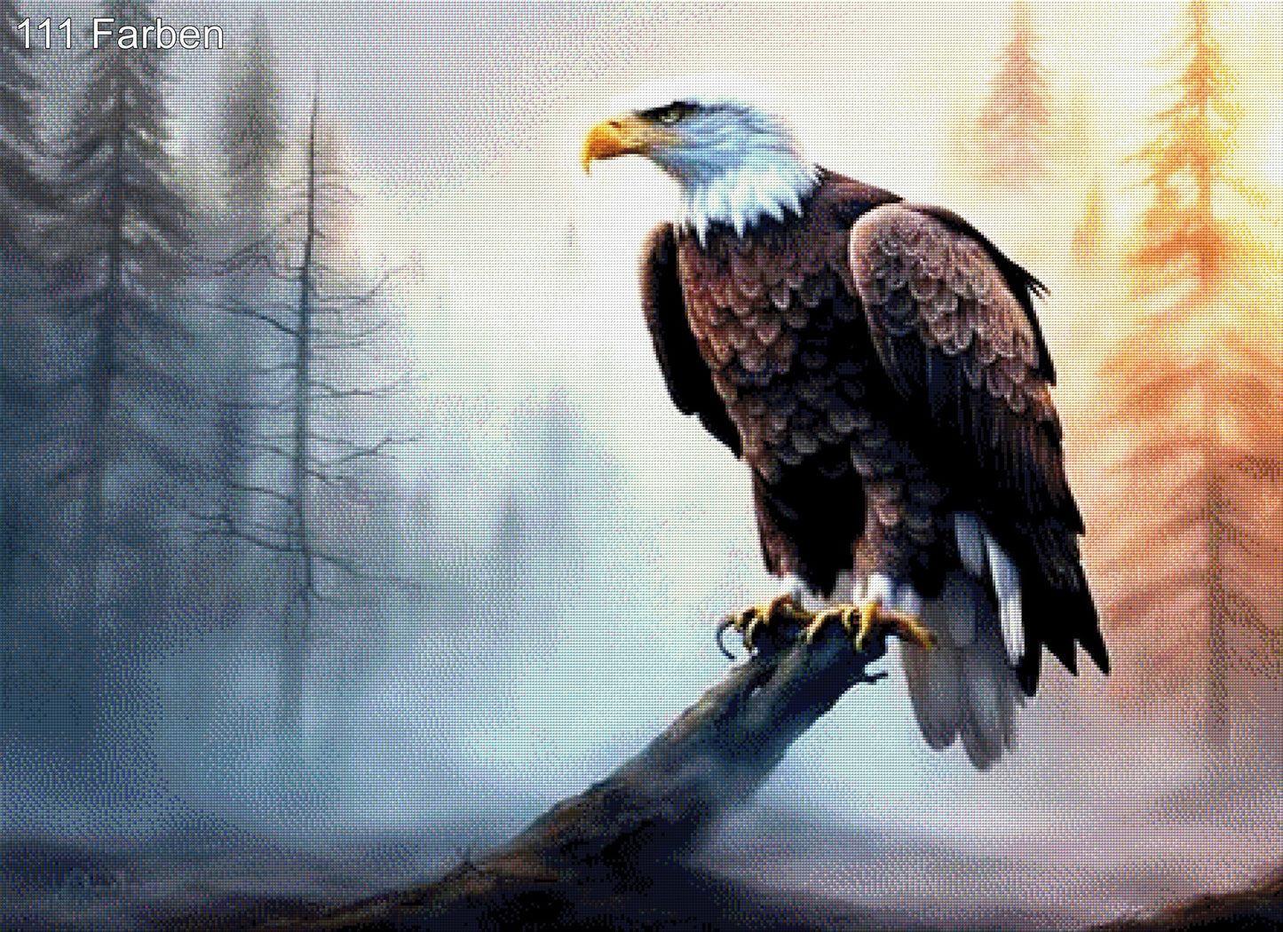 Stammwächter, Adler auf Stamm - Diamond Painting