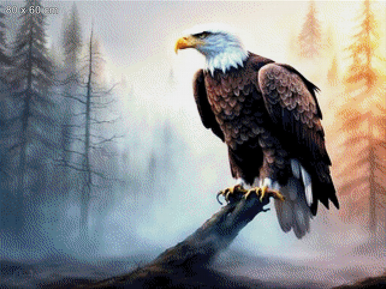Stammwächter, Adler auf Stamm - Diamond Painting