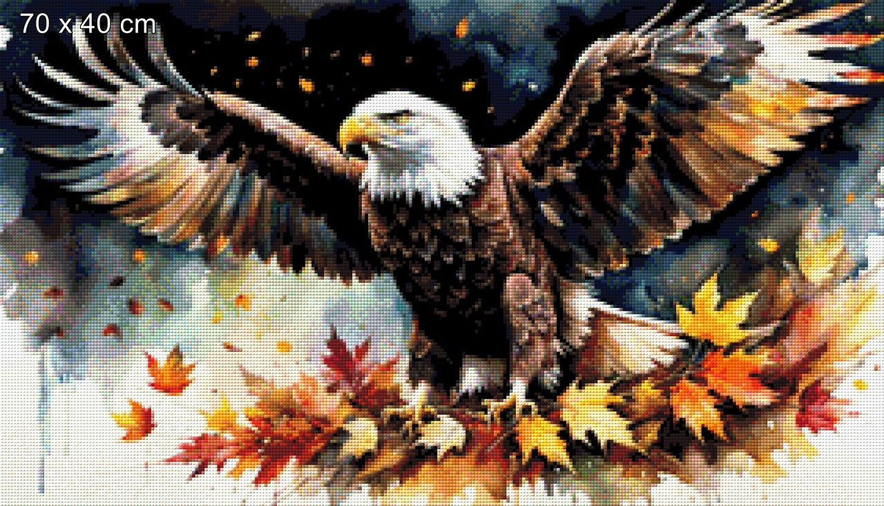 Herbstflug, Adler im Herbst - Diamond Painting