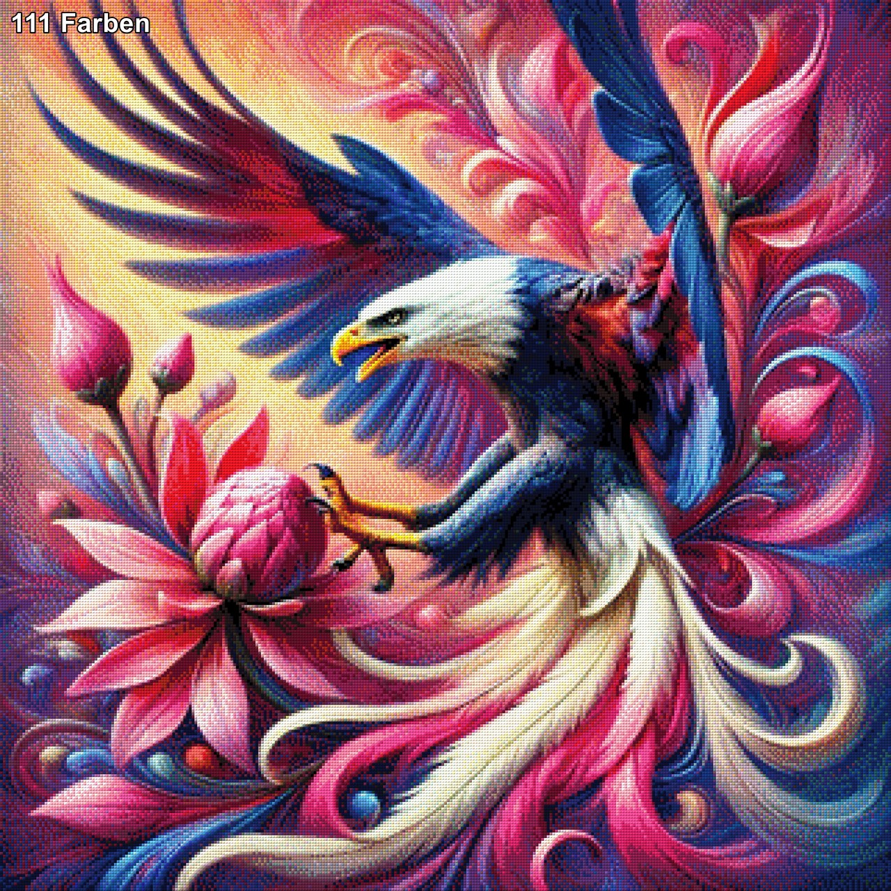 Regenbogenschwinge, colorful Adler - Diamond Painting