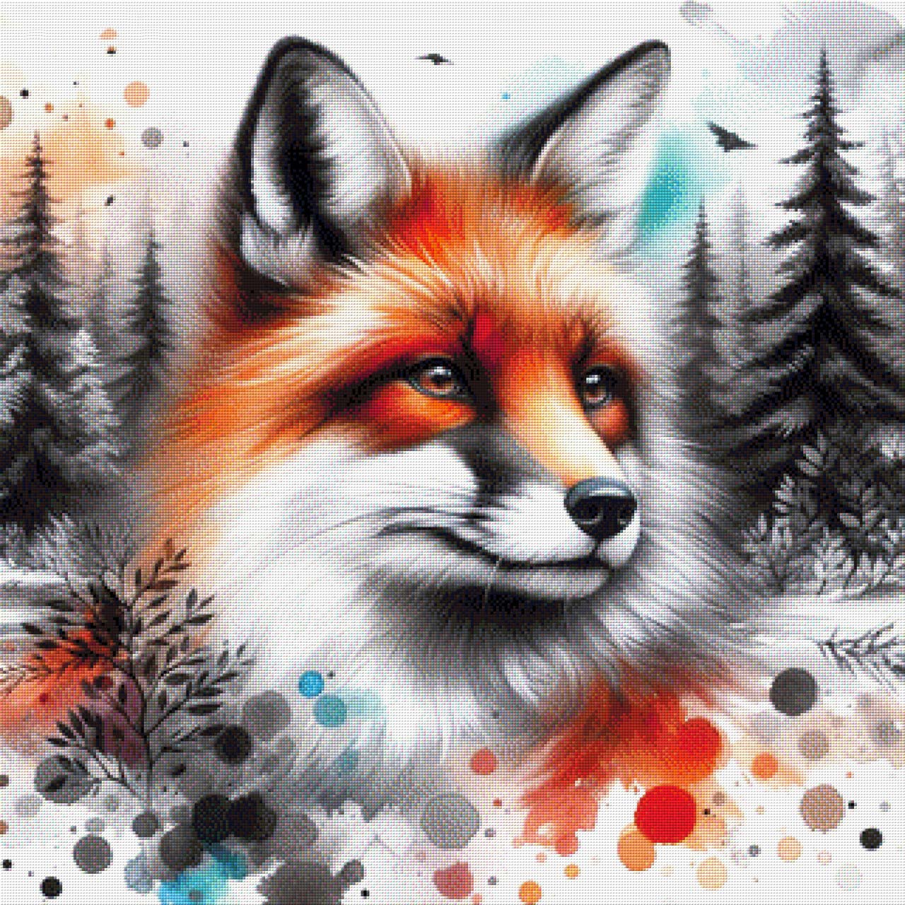 Waldschleicher, Fuchs im Wald - Diamond Painting