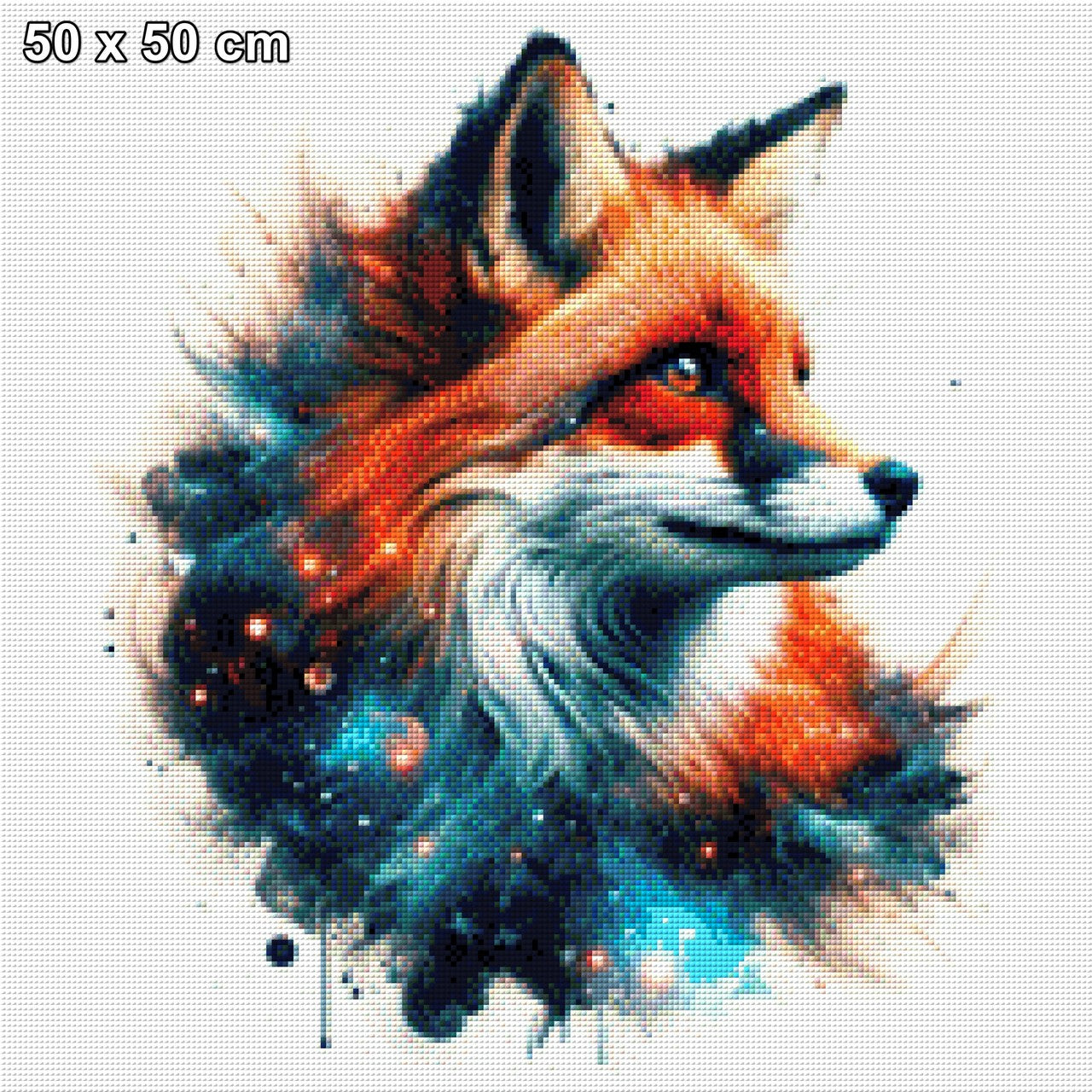 Farbenfroher Fuchskopf - Diamond Painting