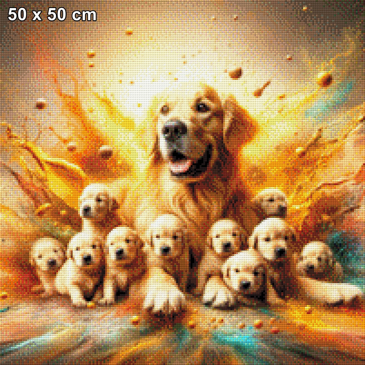 Hundefamilie Kunterbunt - Diamond Painting