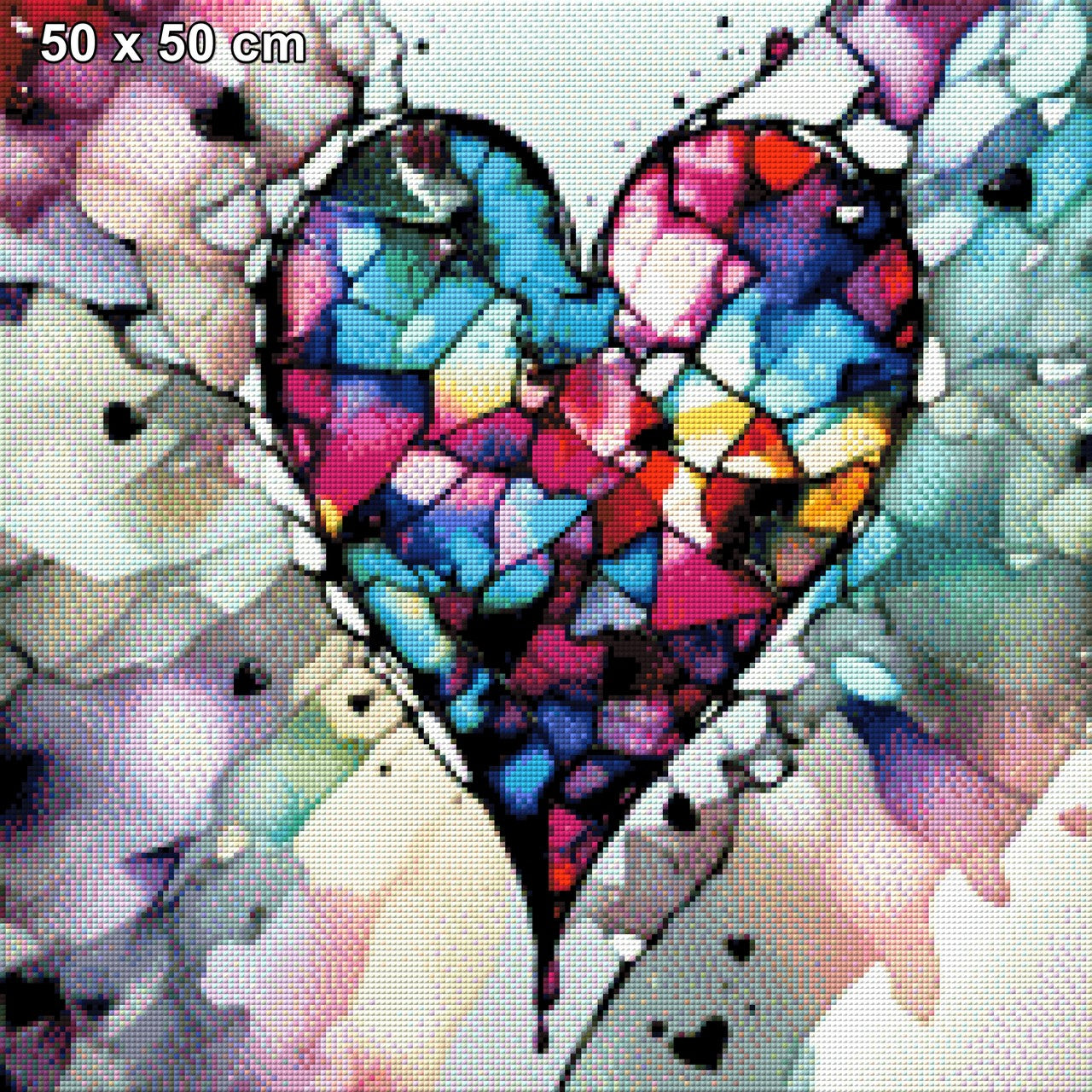 Glasherz, Herz aus Glas - Diamond Painting