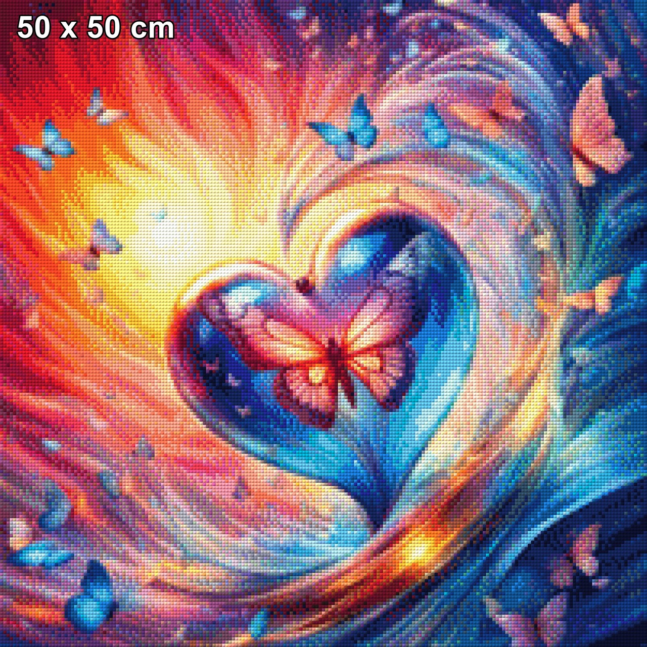 Flatterherz, Herz mit Schmetterlingen - Diamond Painting