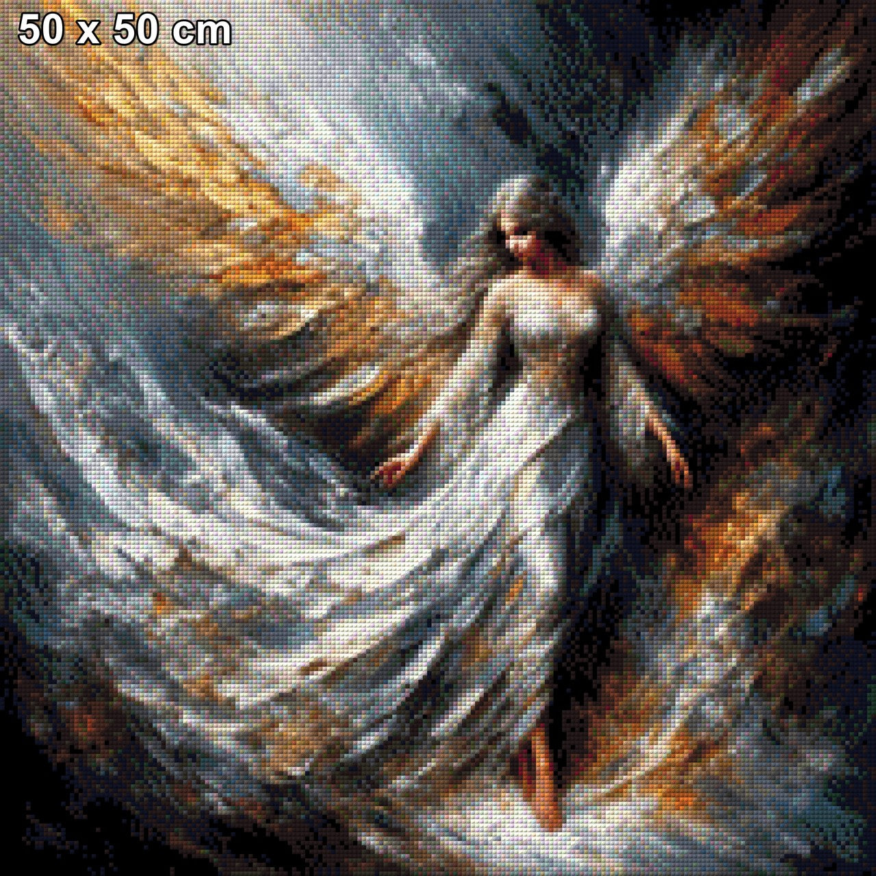 Engelsglorie, Engel in Gold und Silber - Diamond Painting