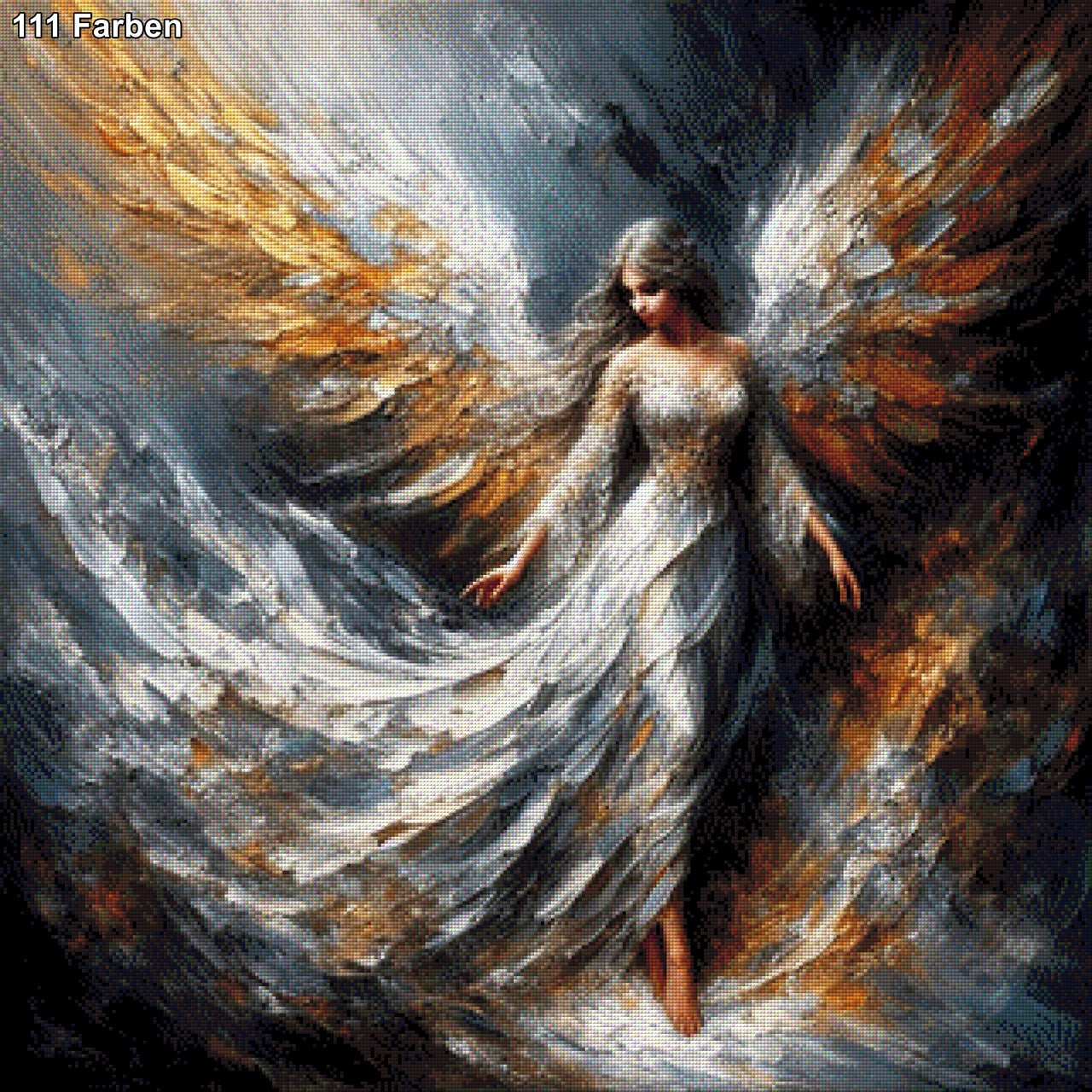 Engelsglorie, Engel in Gold und Silber - Diamond Painting