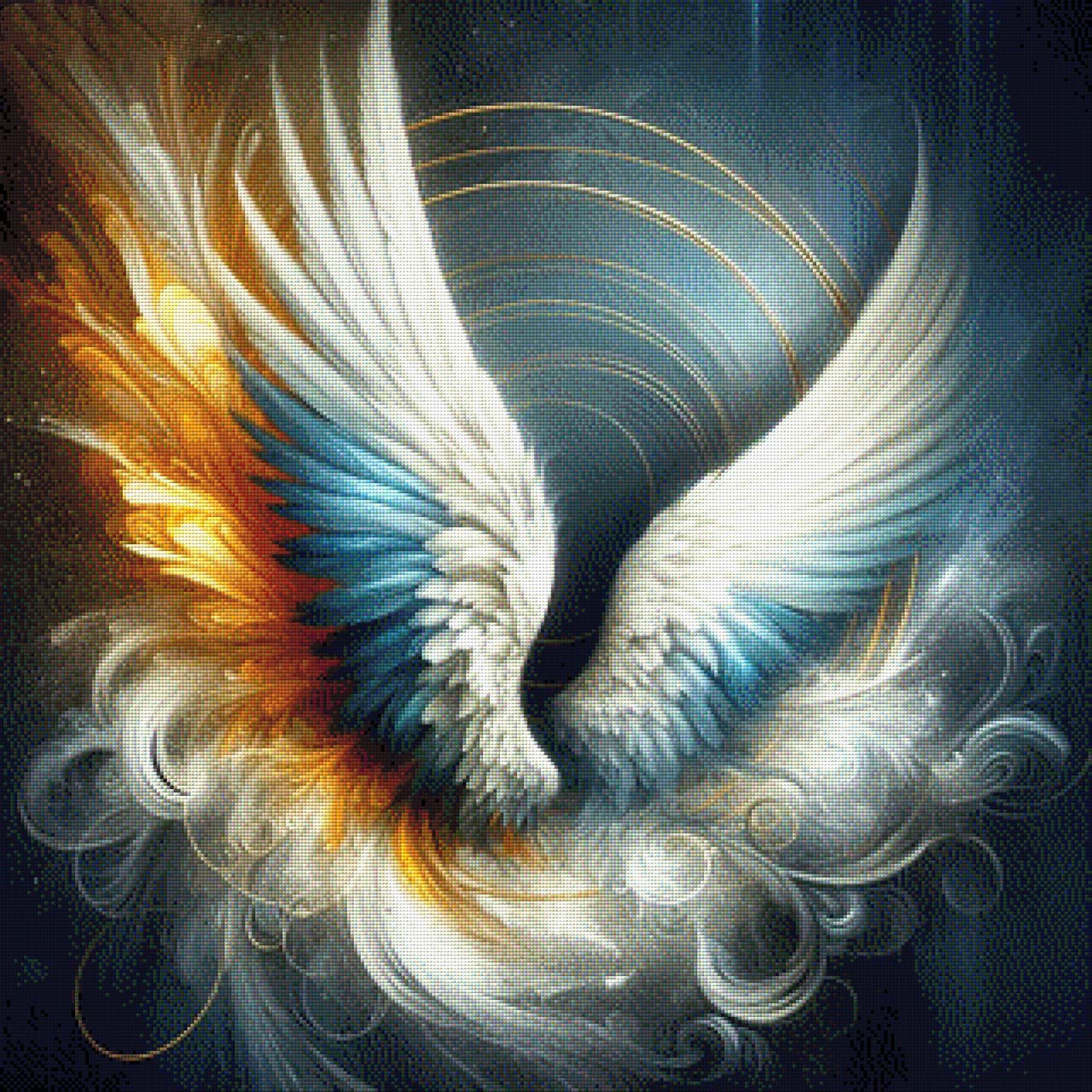 Engelsflügel türkis - Diamond Painting