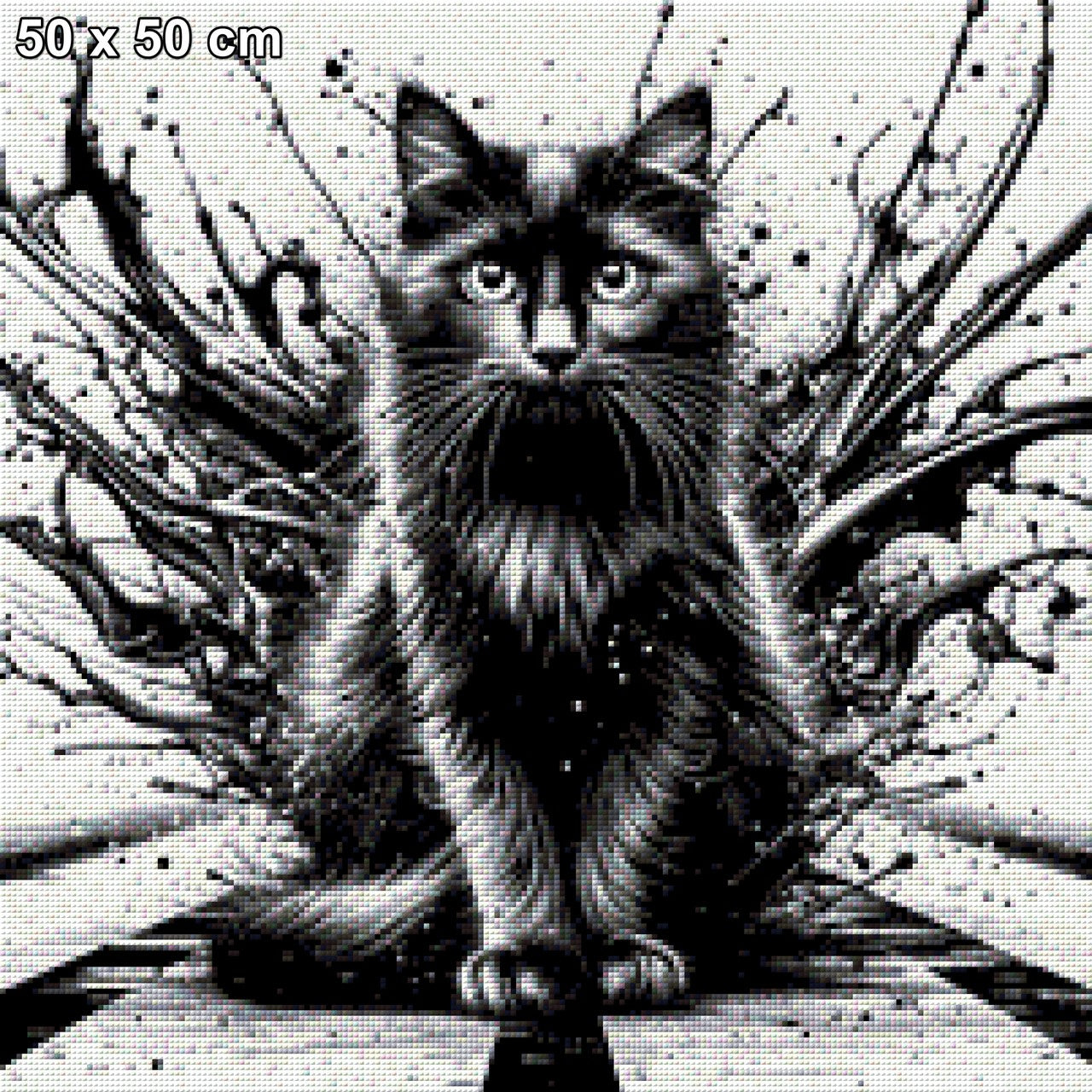Katze Schwarz/Weiß - Diamond Painting