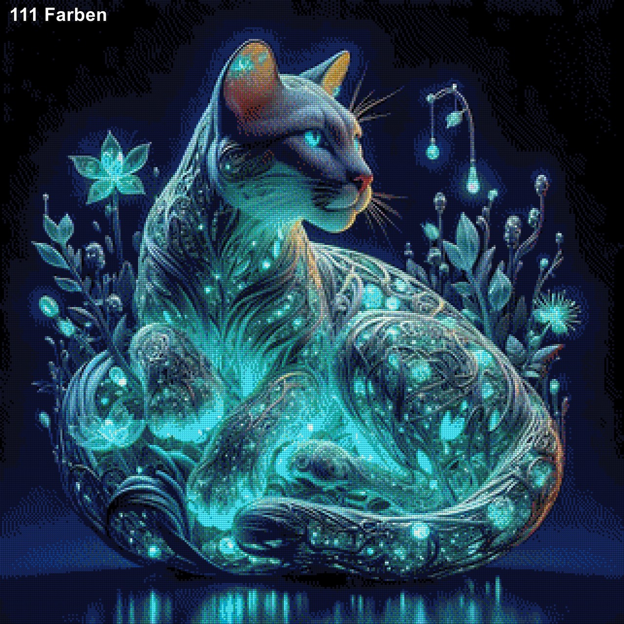 Katze Türkis - Diamond Painting