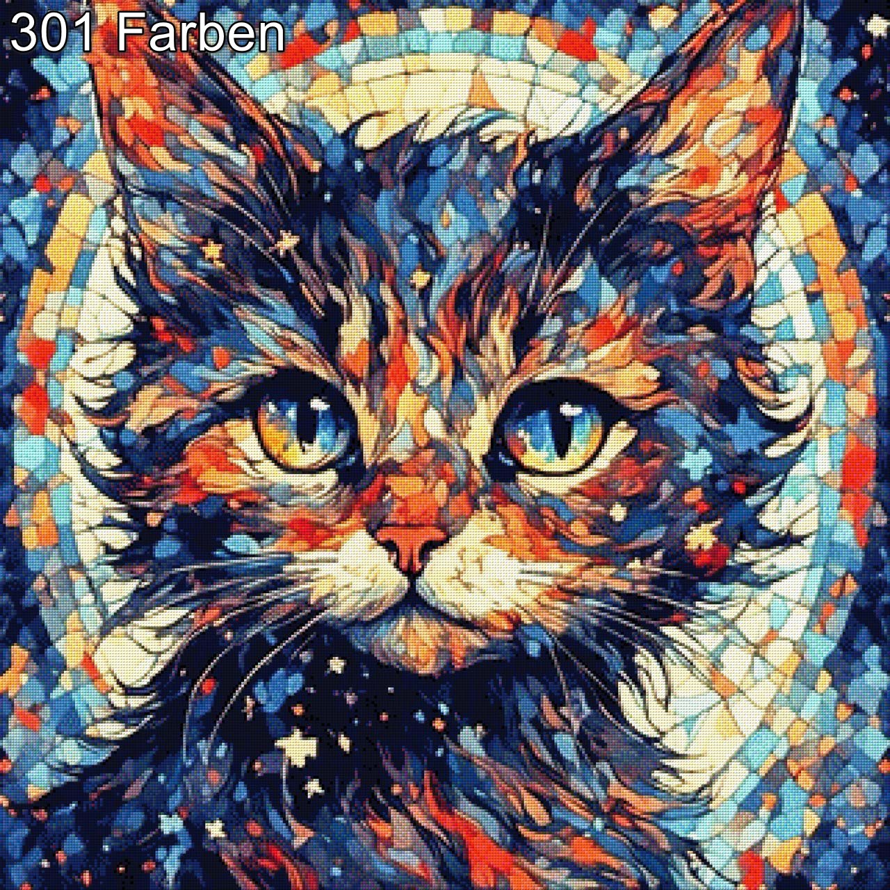 Katze Fensterbild - Diamond Painting