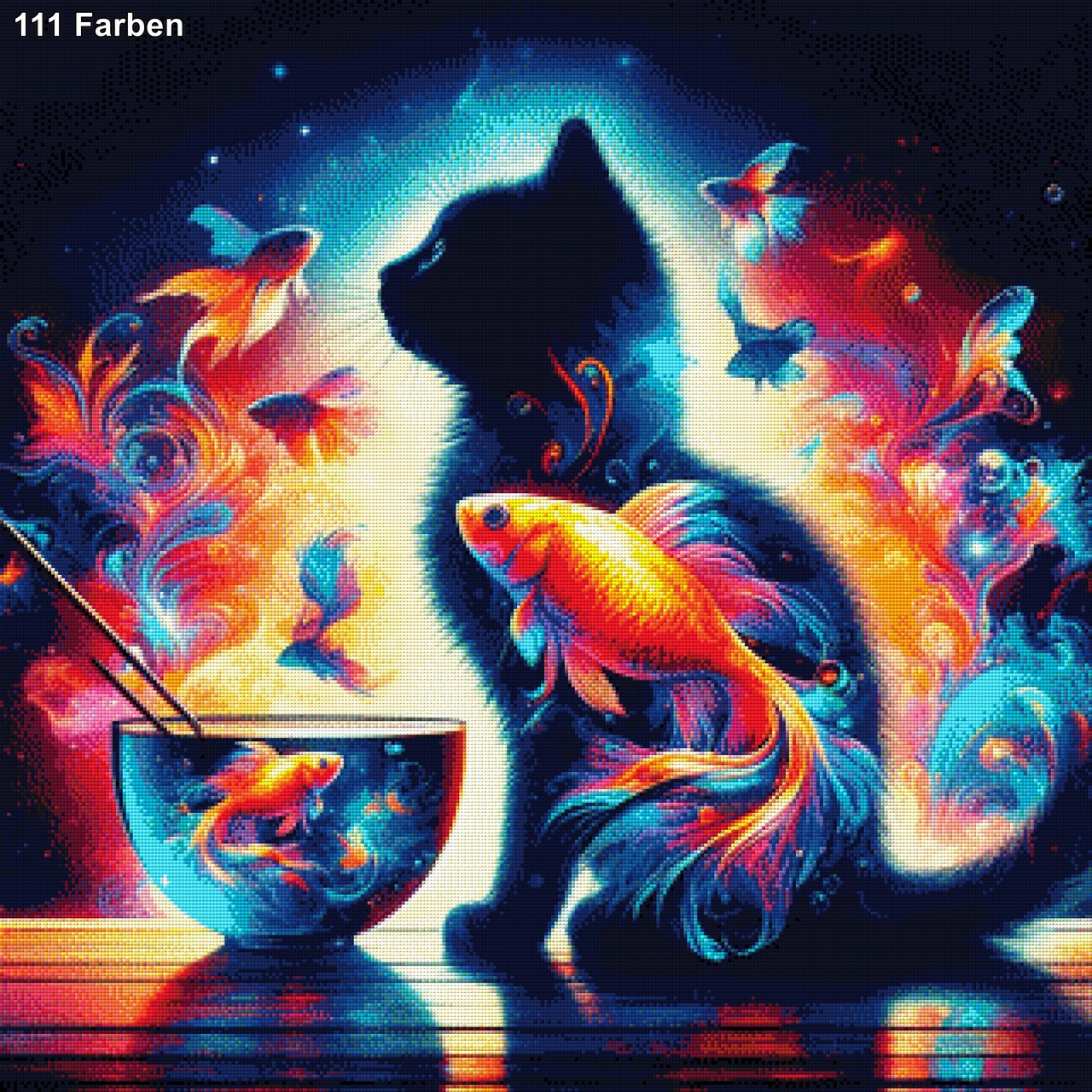 Katze im Schlaraffenland - Diamond Painting