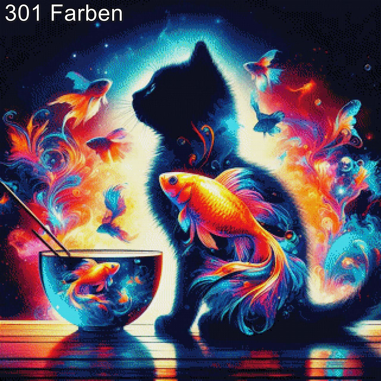 Katze im Schlaraffenland - Diamond Painting