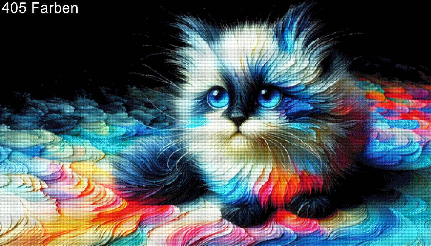 Bunter Stubentiger - Diamond Painting