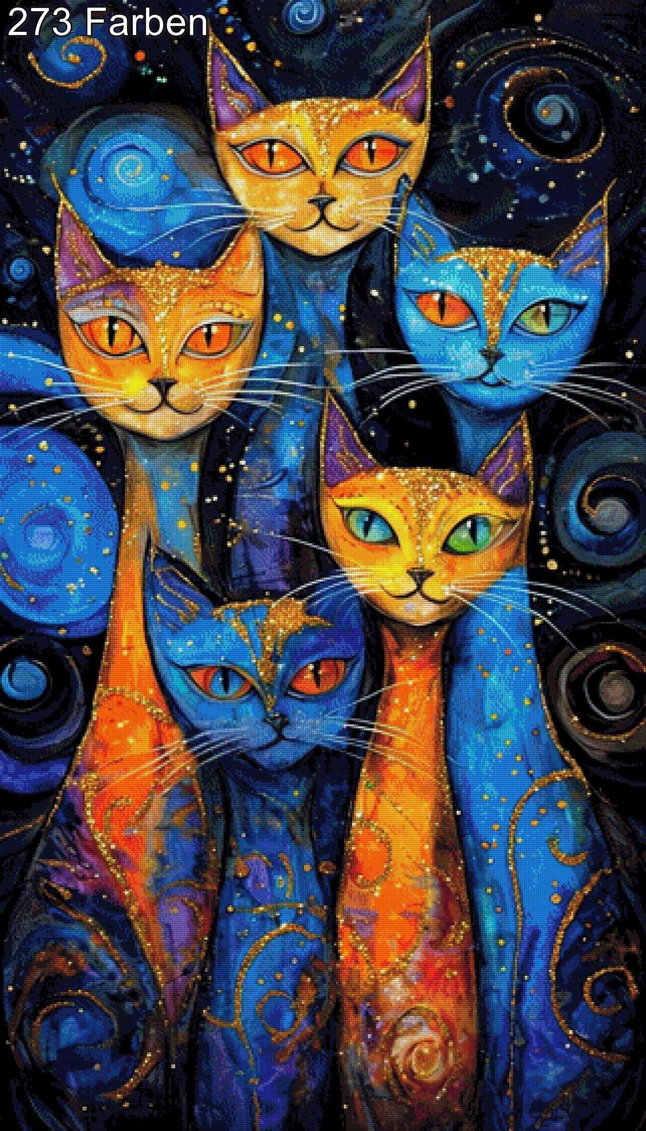 Katzen Abstrakt - Diamond Painting