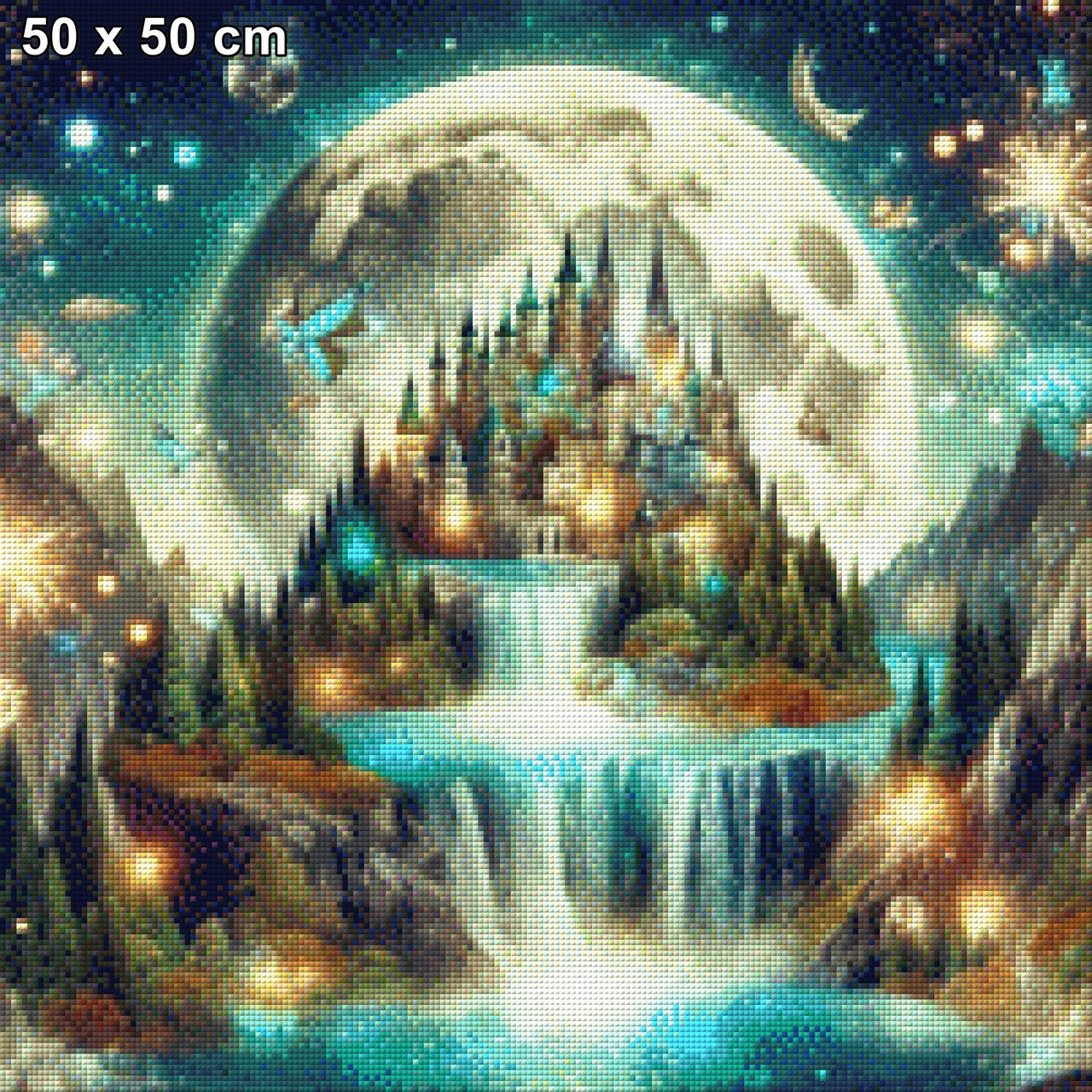 Schloss vor Kugelmond - Diamond Painting