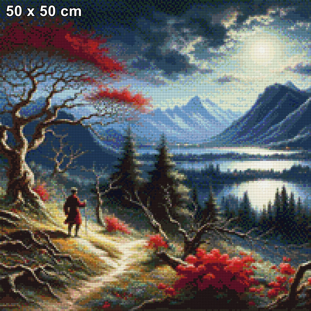Wanderer in den Bergen - Diamond Painting