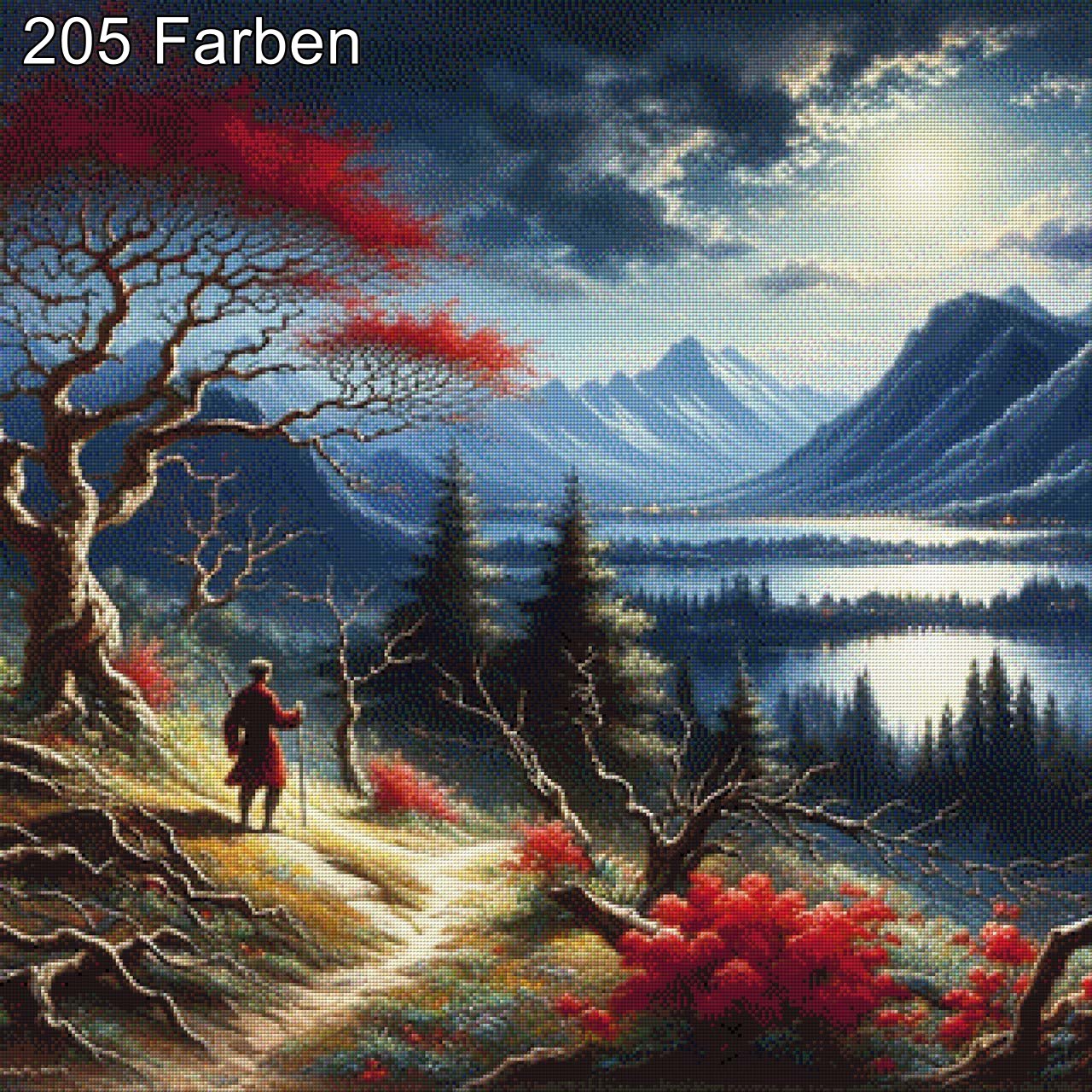 Wanderer in den Bergen - Diamond Painting