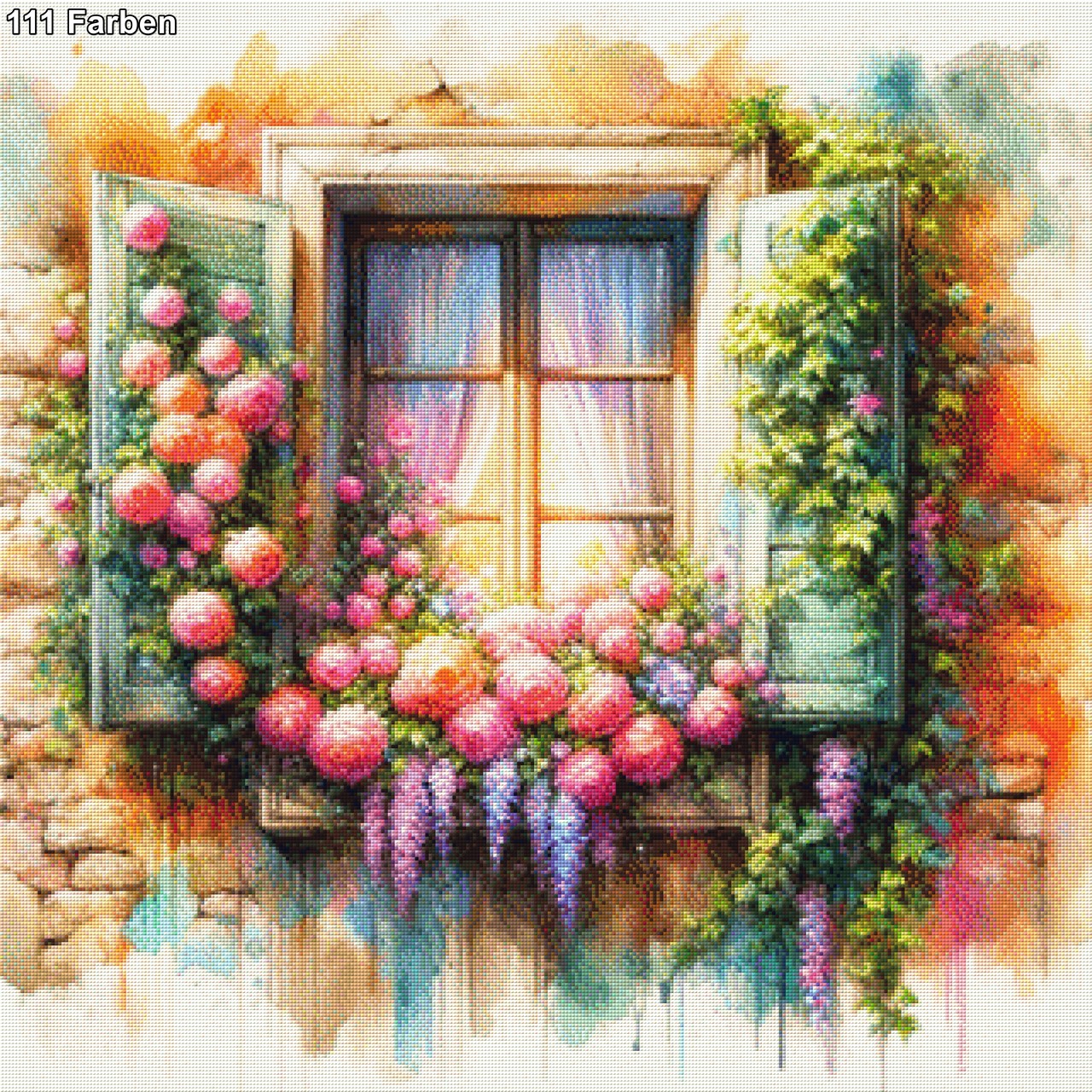 Blumenfenster - Diamond Painting