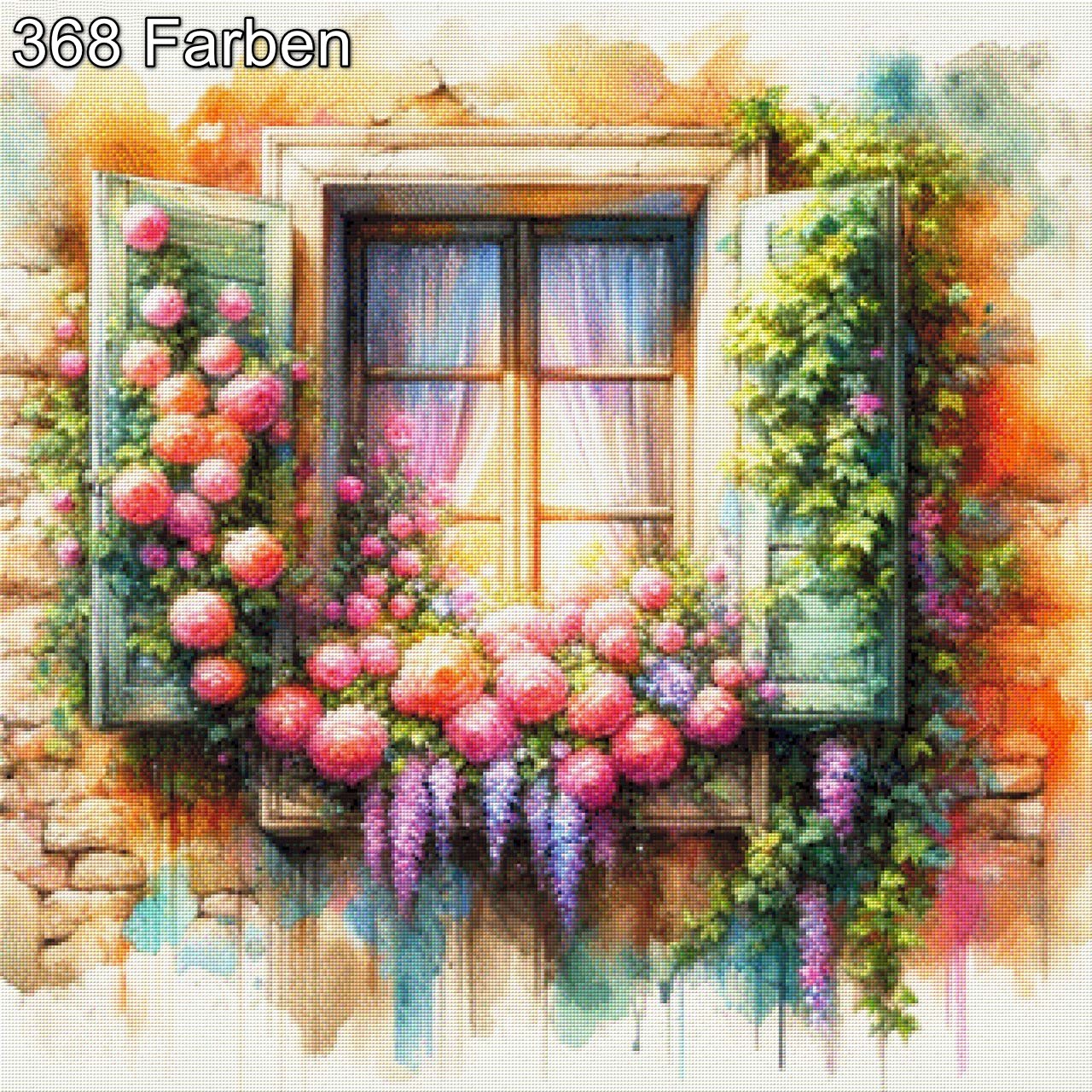 Blumenfenster - Diamond Painting