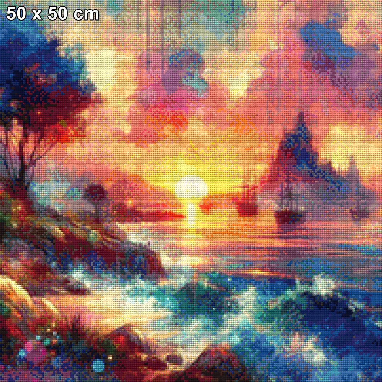 Schiffe im Sonnenuntergang - Diamond Painting
