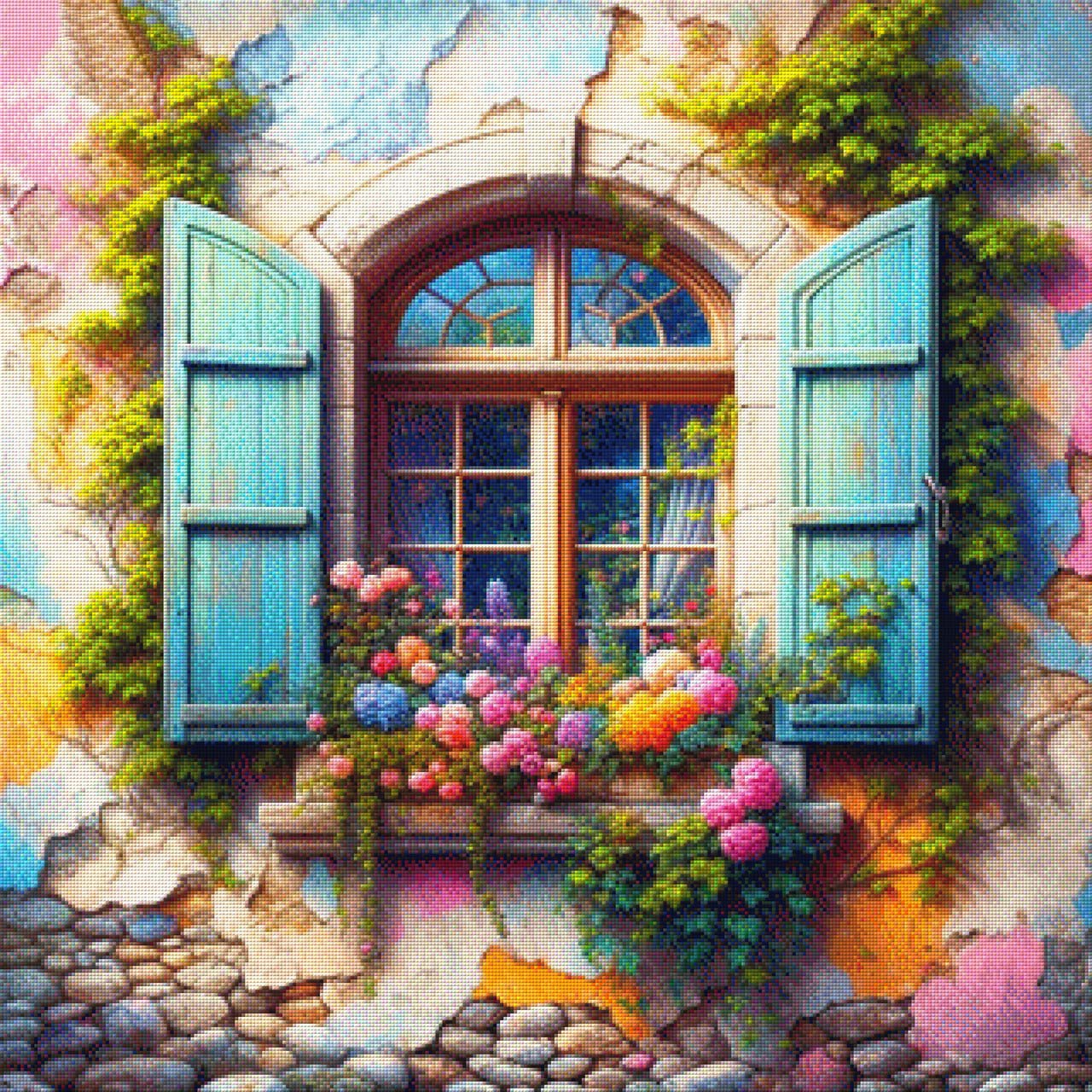 Flower Window - Diamond Painting