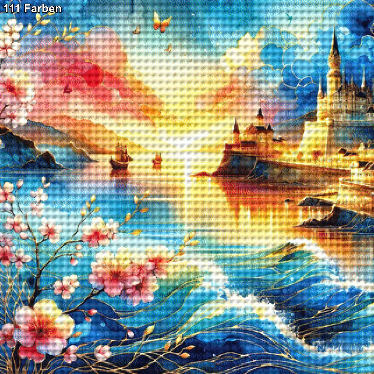 Hafen im Sonnenuntergang - Diamond Painting