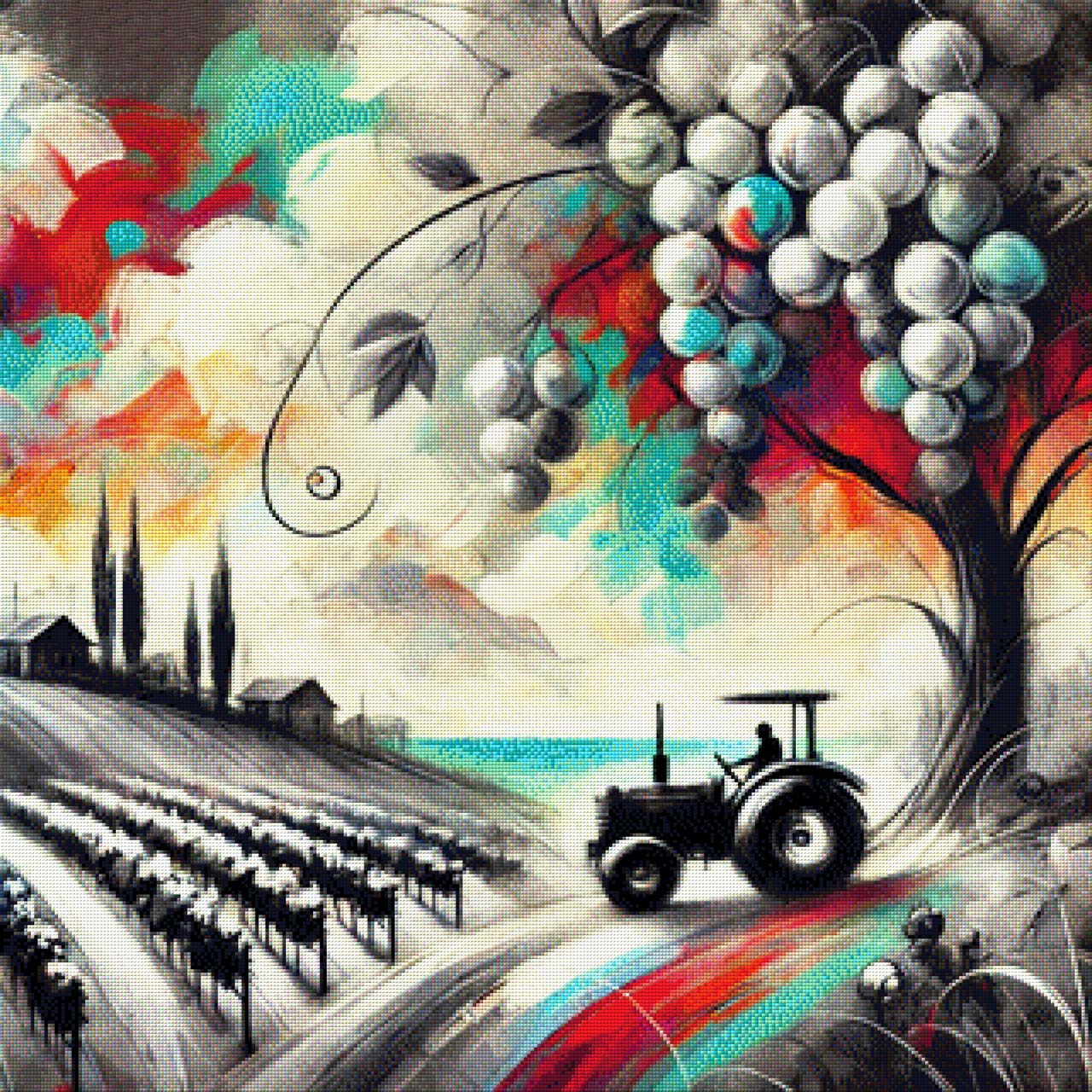 Abstrakte Landschaft - Diamond Painting