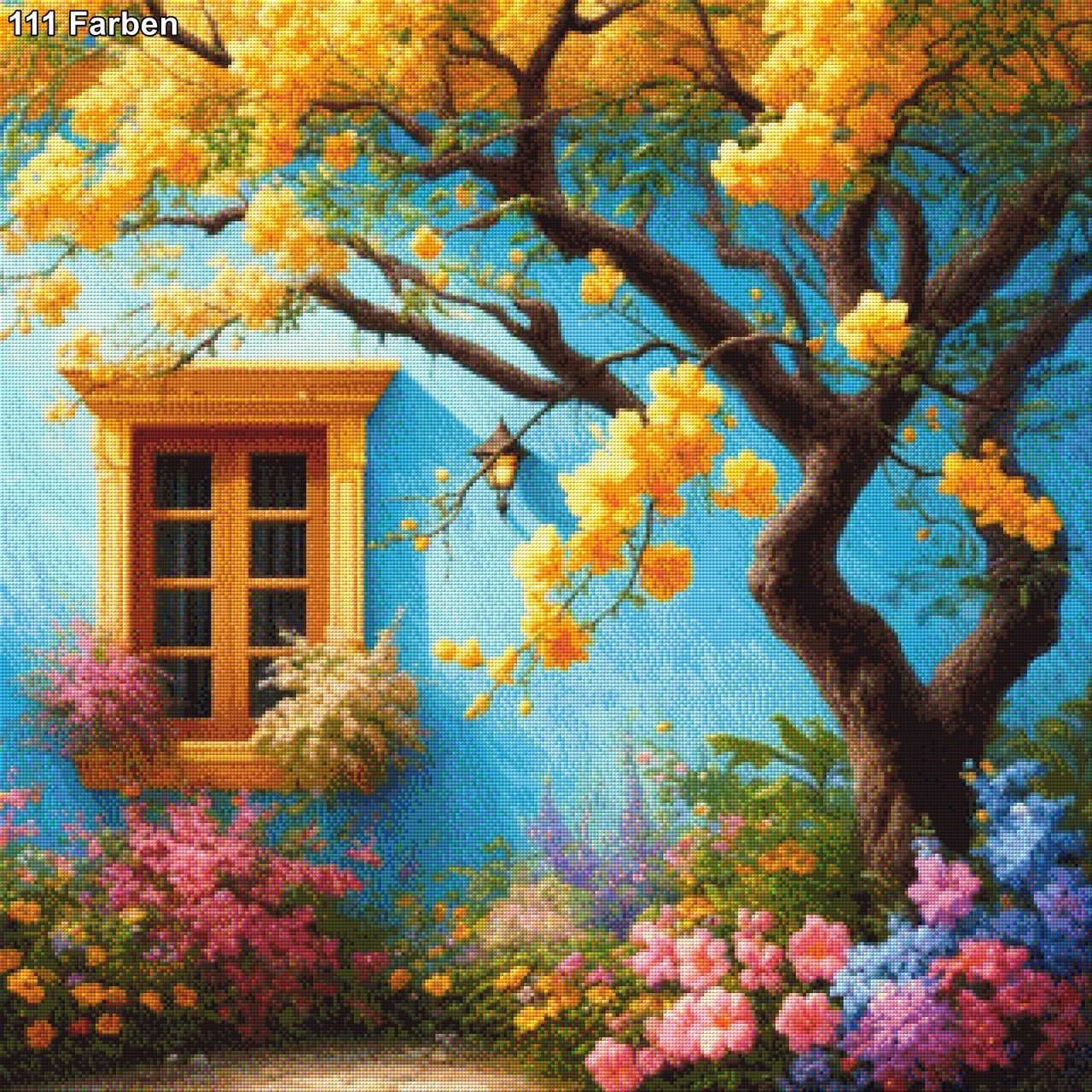 Gelbes Fenster - Diamond Painting