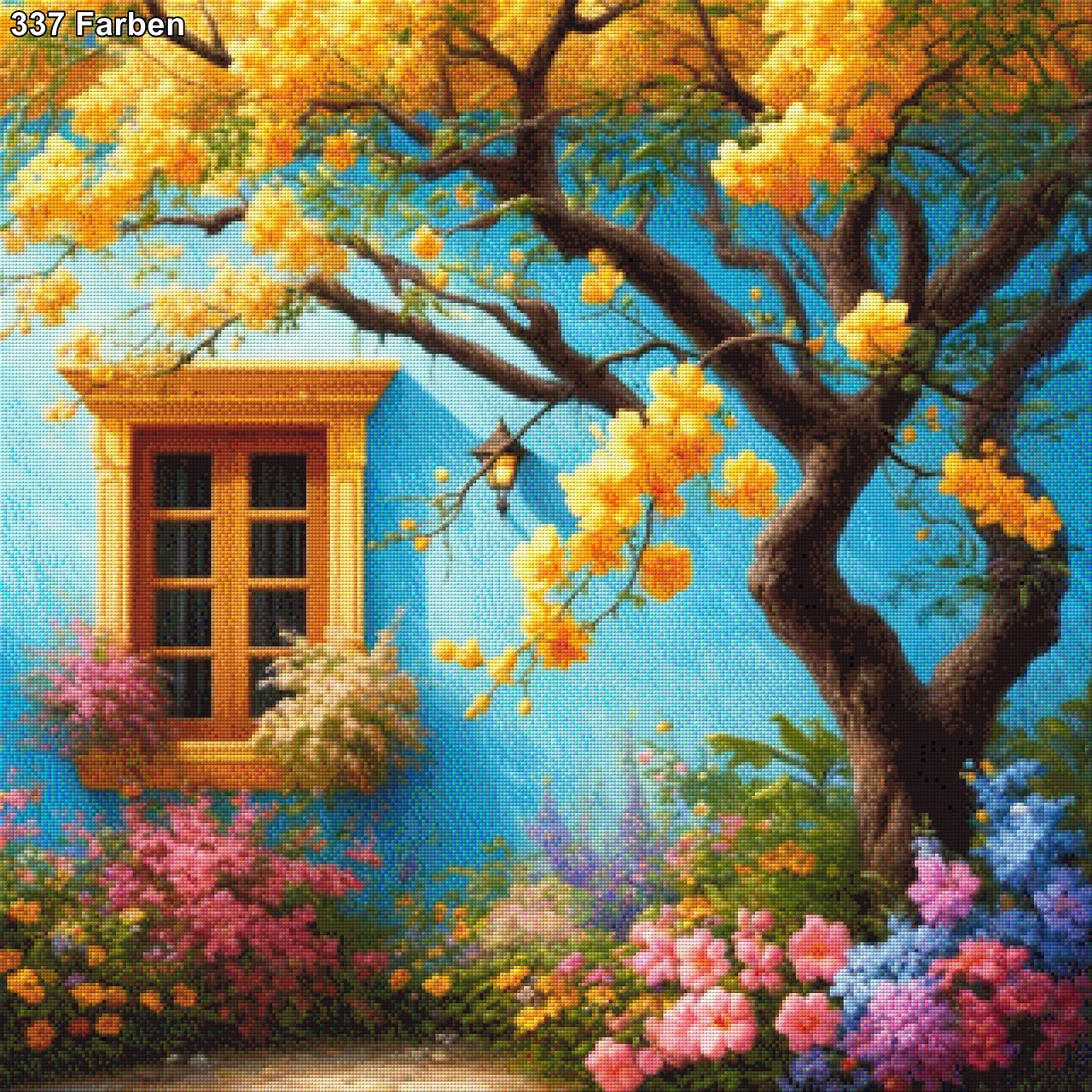 Gelbes Fenster - Diamond Painting