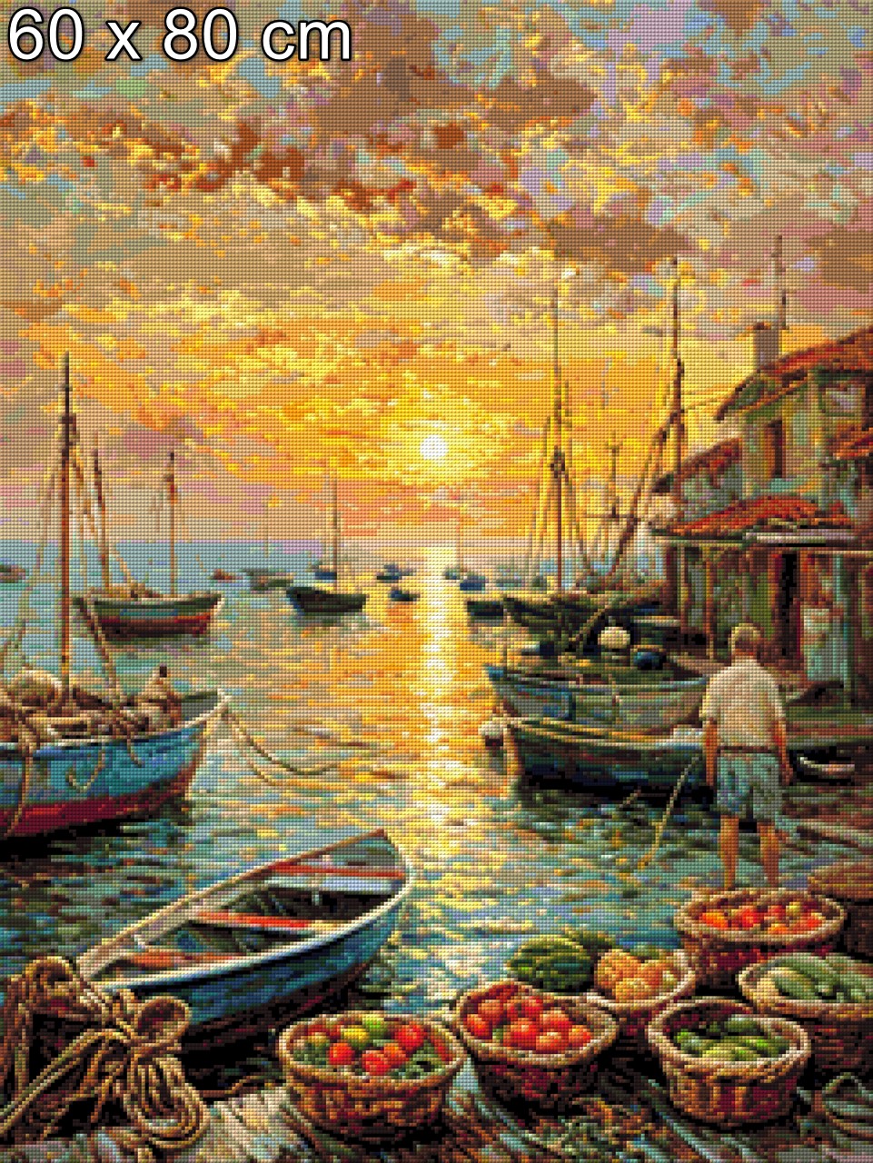 Gemüsemarkt am Hafen - Diamond Painting