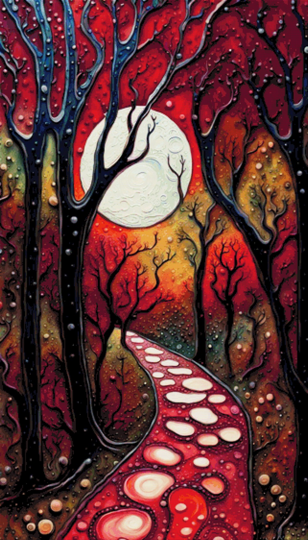 Der rote Weg - Diamond Painting