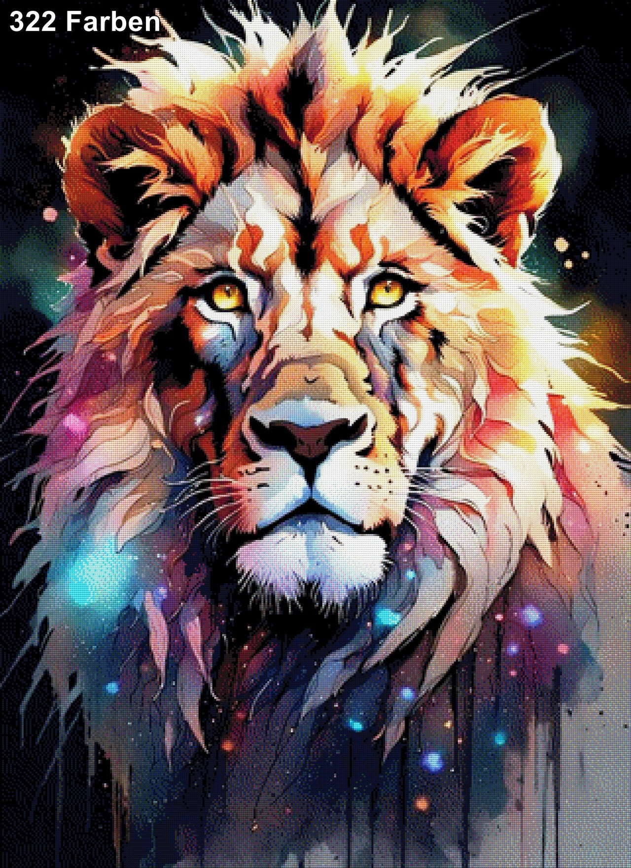 Bunter Löwe - Diamond Painting