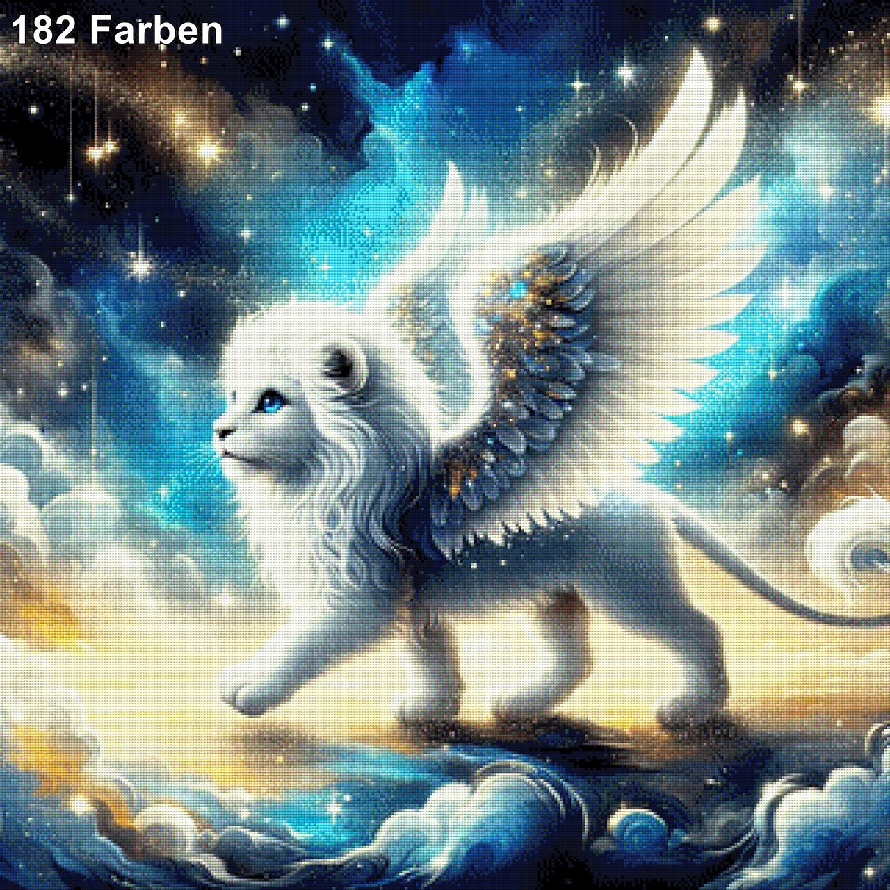 Weißer Löwenengel - Diamond Painting