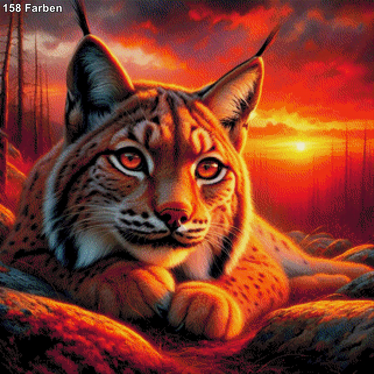 Luchs im Abendrot - Diamond Painting