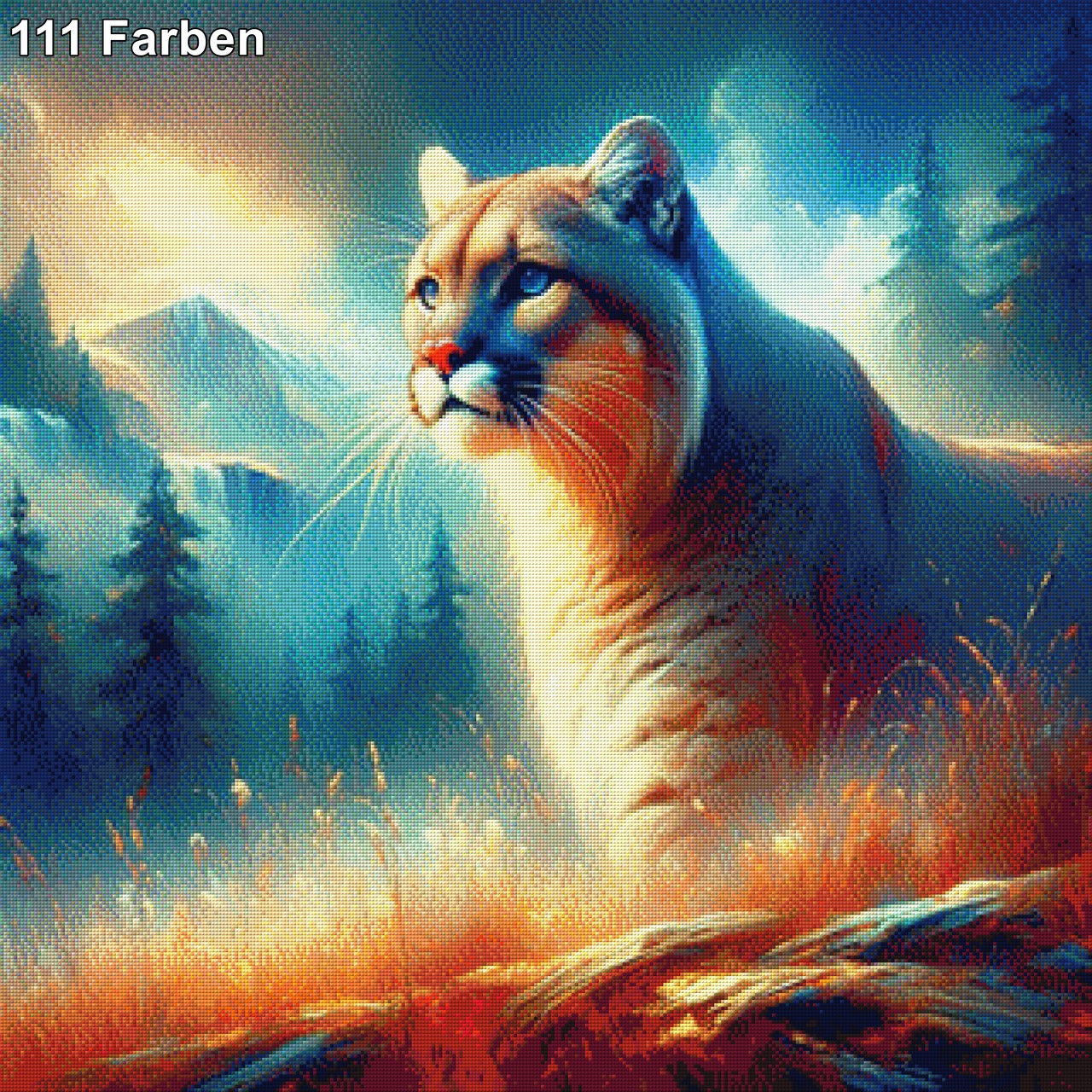 Alpenschleicher, Puma in den Bergen - Diamond Painting