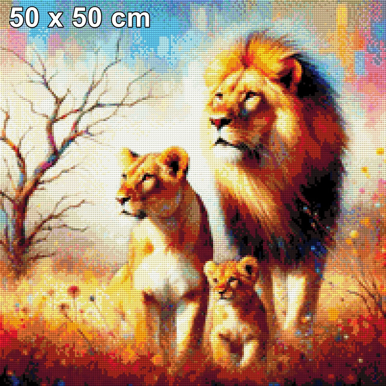 Löwenheim, Löwenfamilie - Diamond Painting