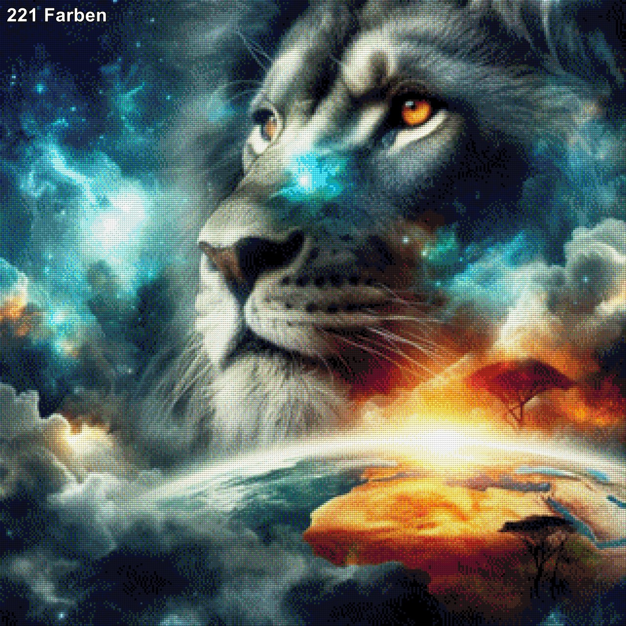 Gott der Löwen - Diamond Painting