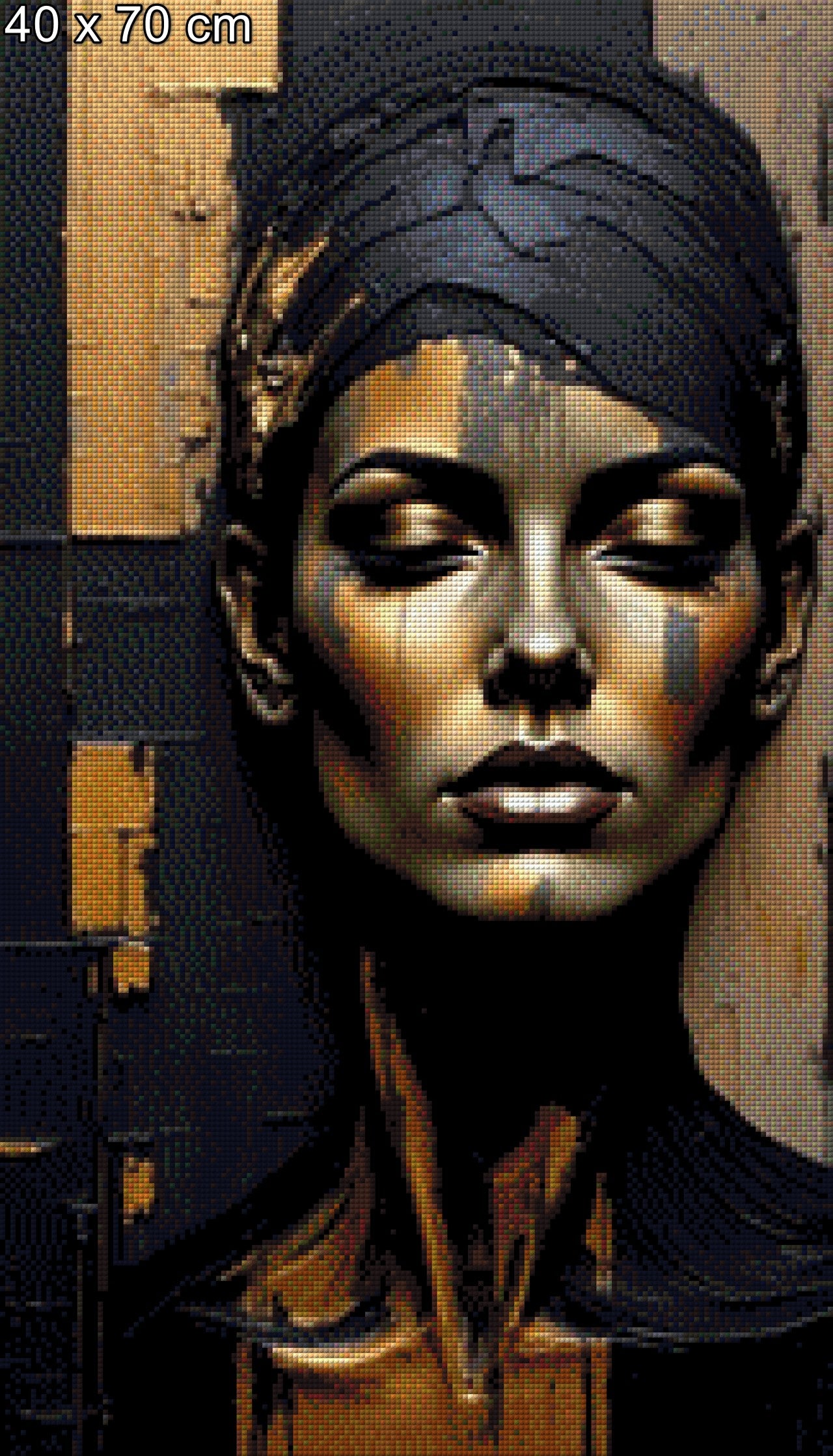 Diamond Painting Frau Gesicht Schwarz Gold modern