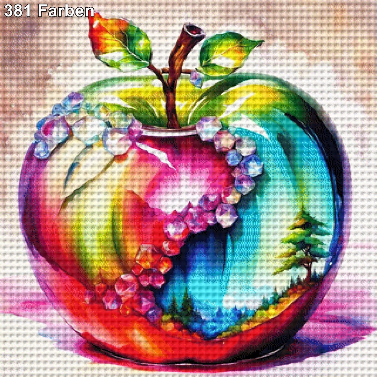 Bunter Apfel - Diamond Painting