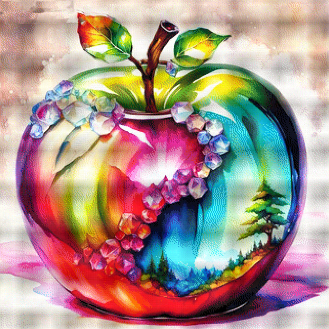 Bunter Apfel - Diamond Painting