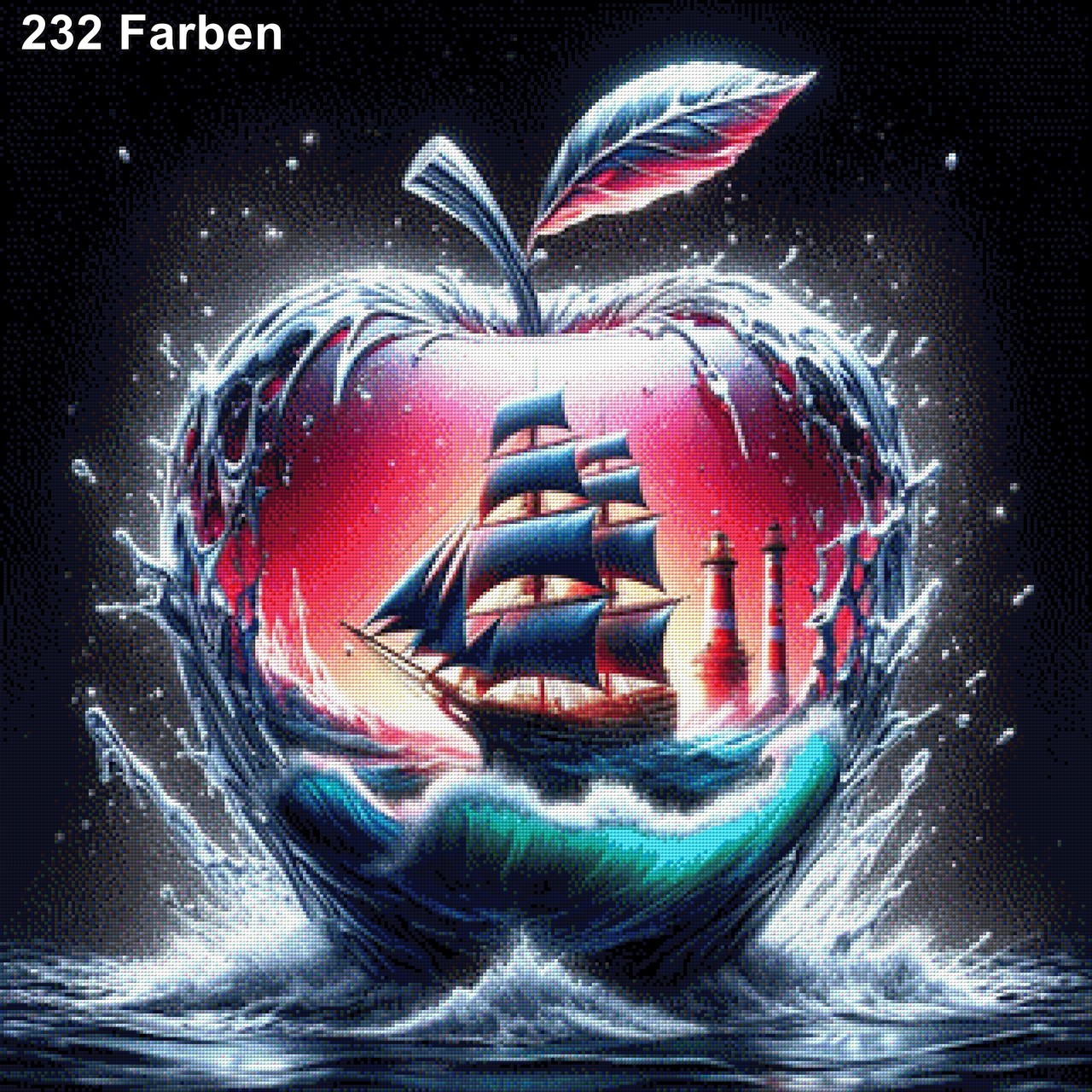 Apfel mit Schiff - Diamond Painting