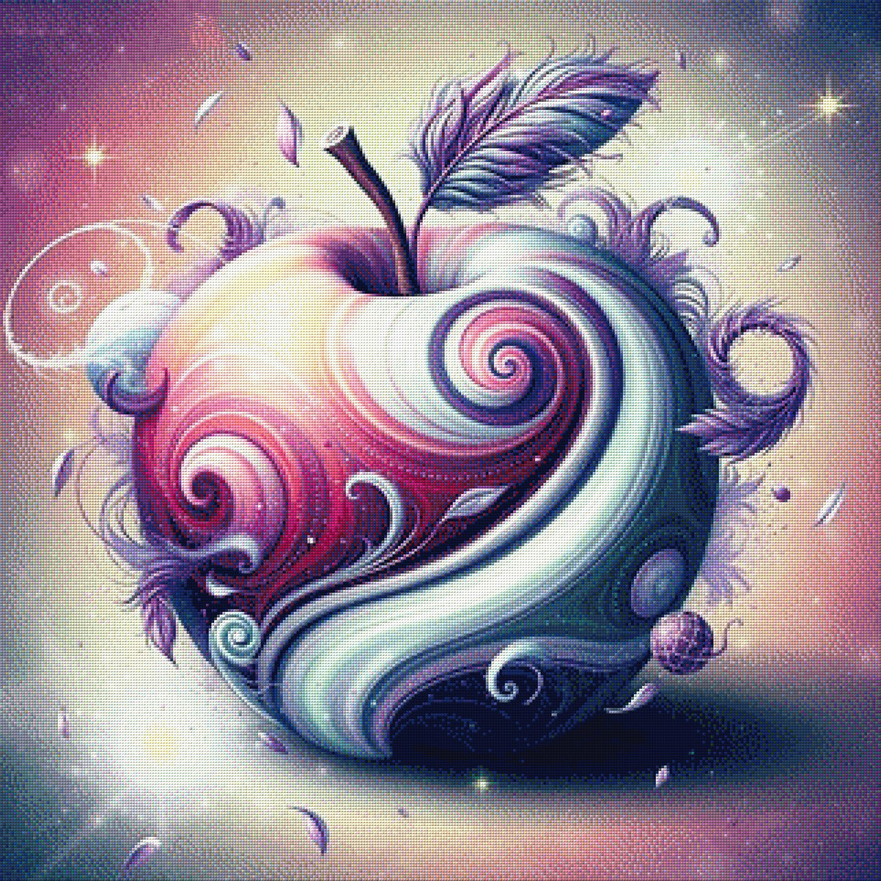 Apfel Abstrakt - Diamond Painting