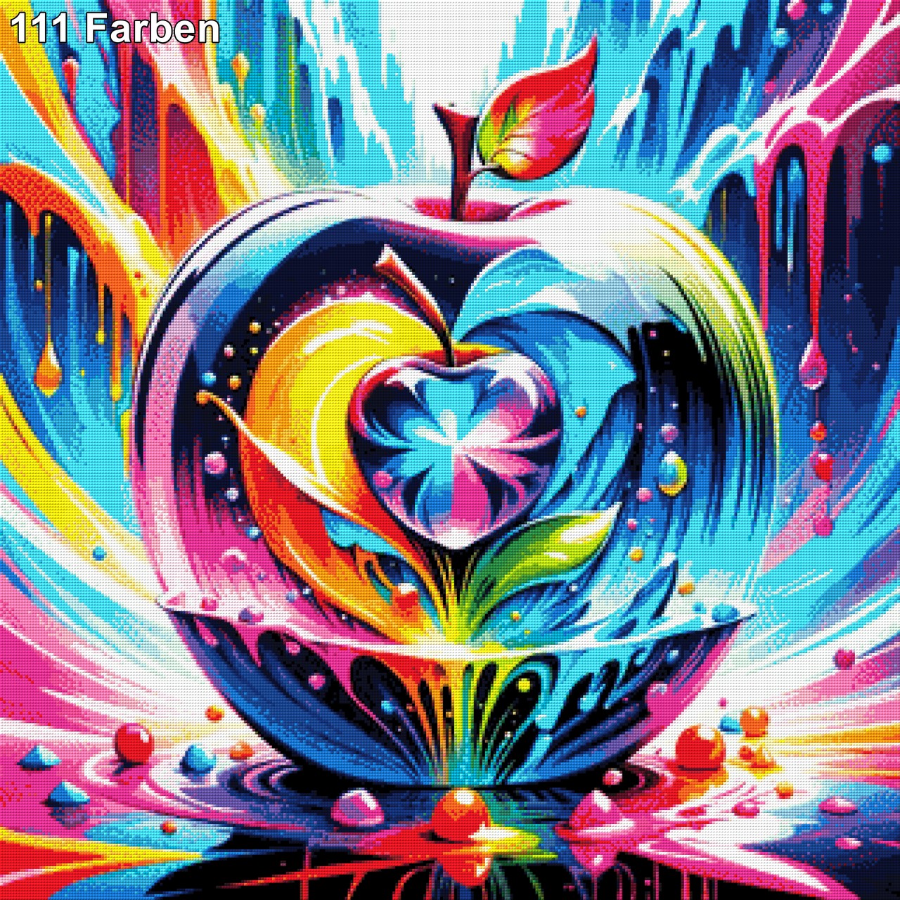 Apfel mit Herz - Diamond Painting