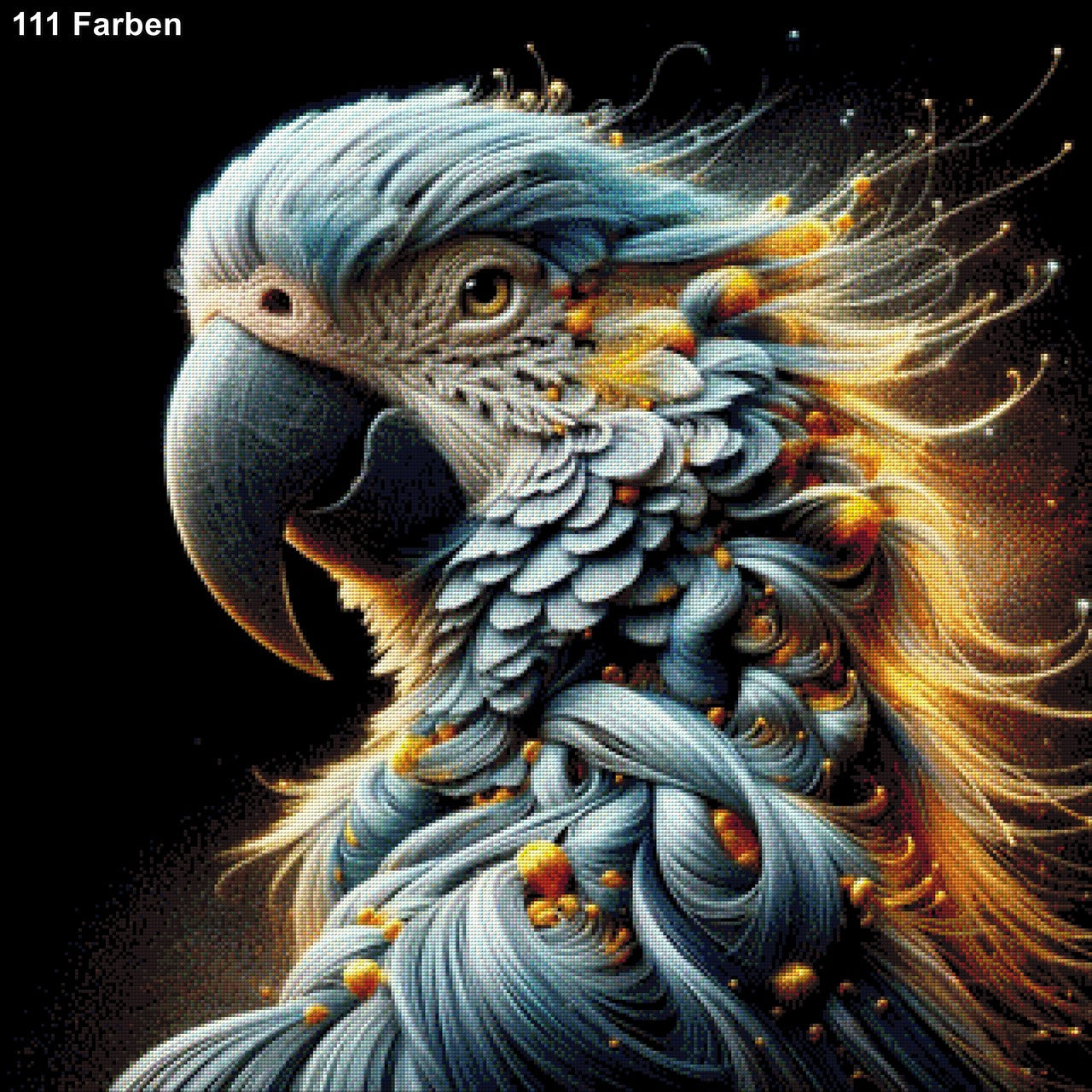 Hellblauer Papagei - Diamond Painting