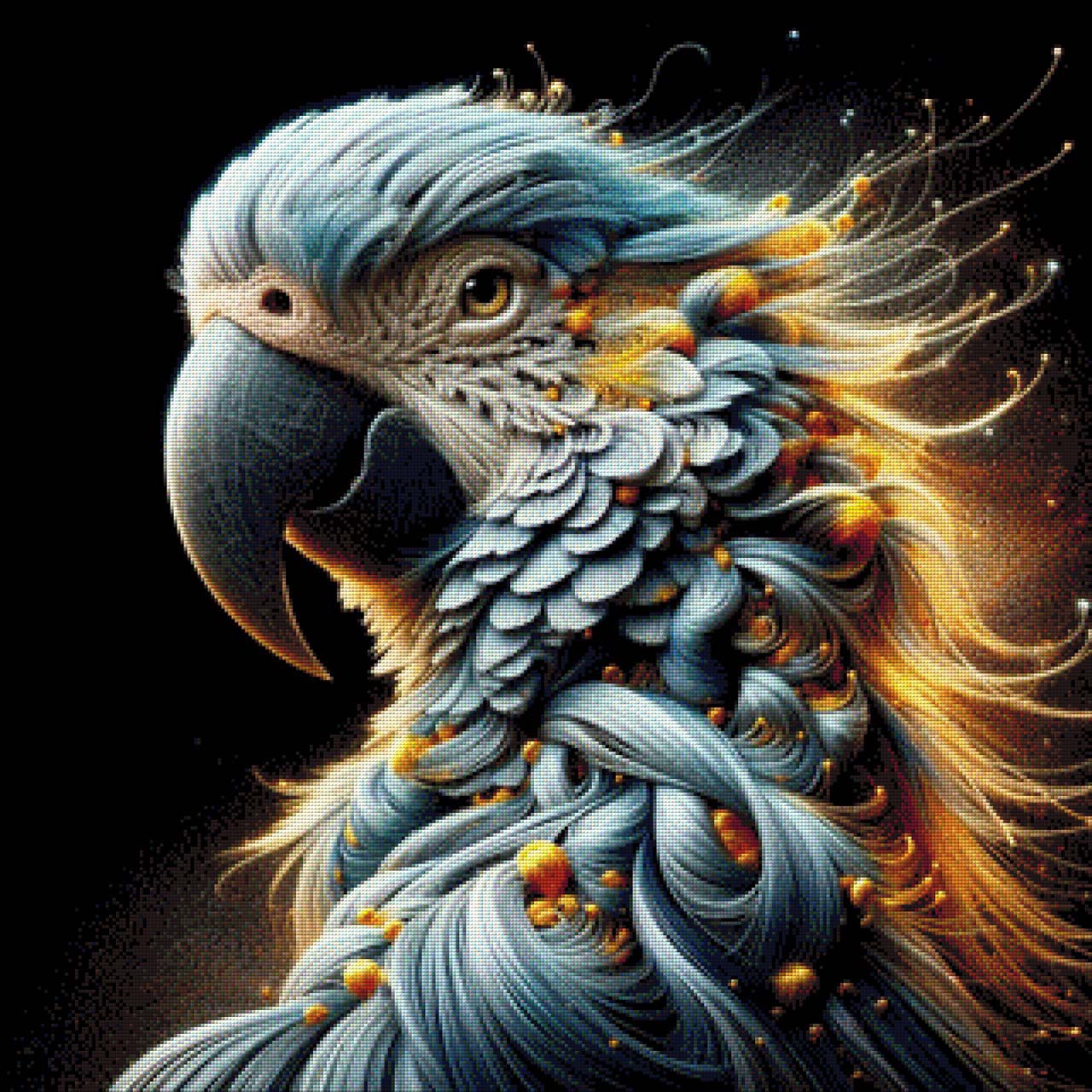 Hellblauer Papagei - Diamond Painting