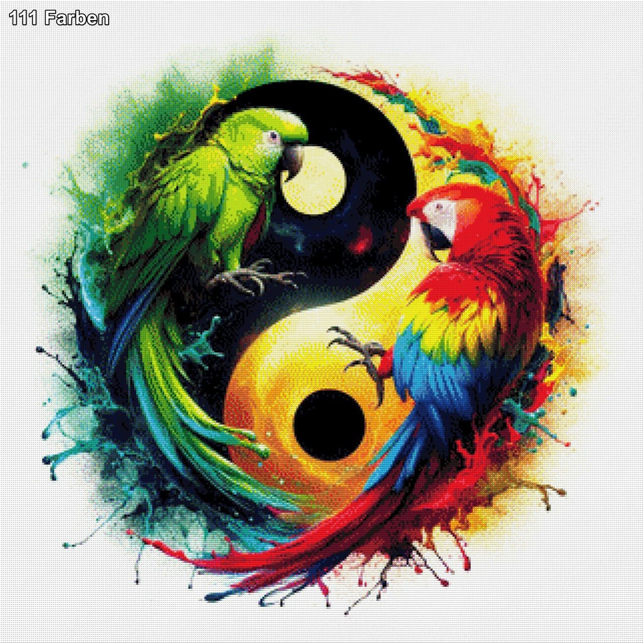 Papageien Yin & Yang - Diamond Painting