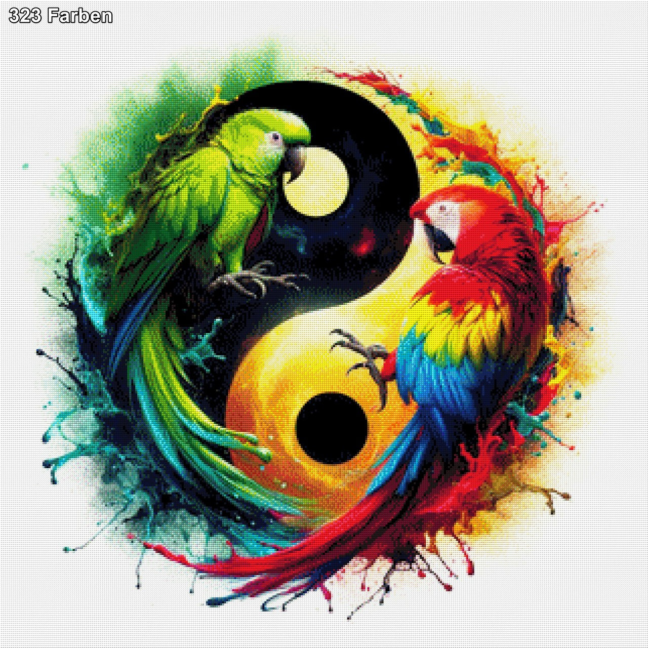 Papageien Yin & Yang - Diamond Painting
