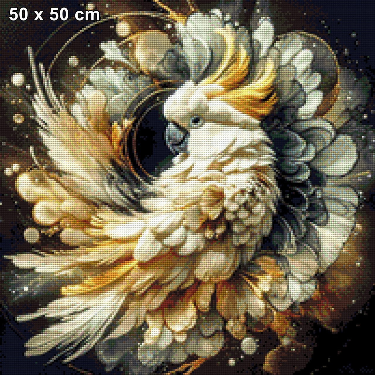 Papagei Weiß/Gold - Diamond Painting